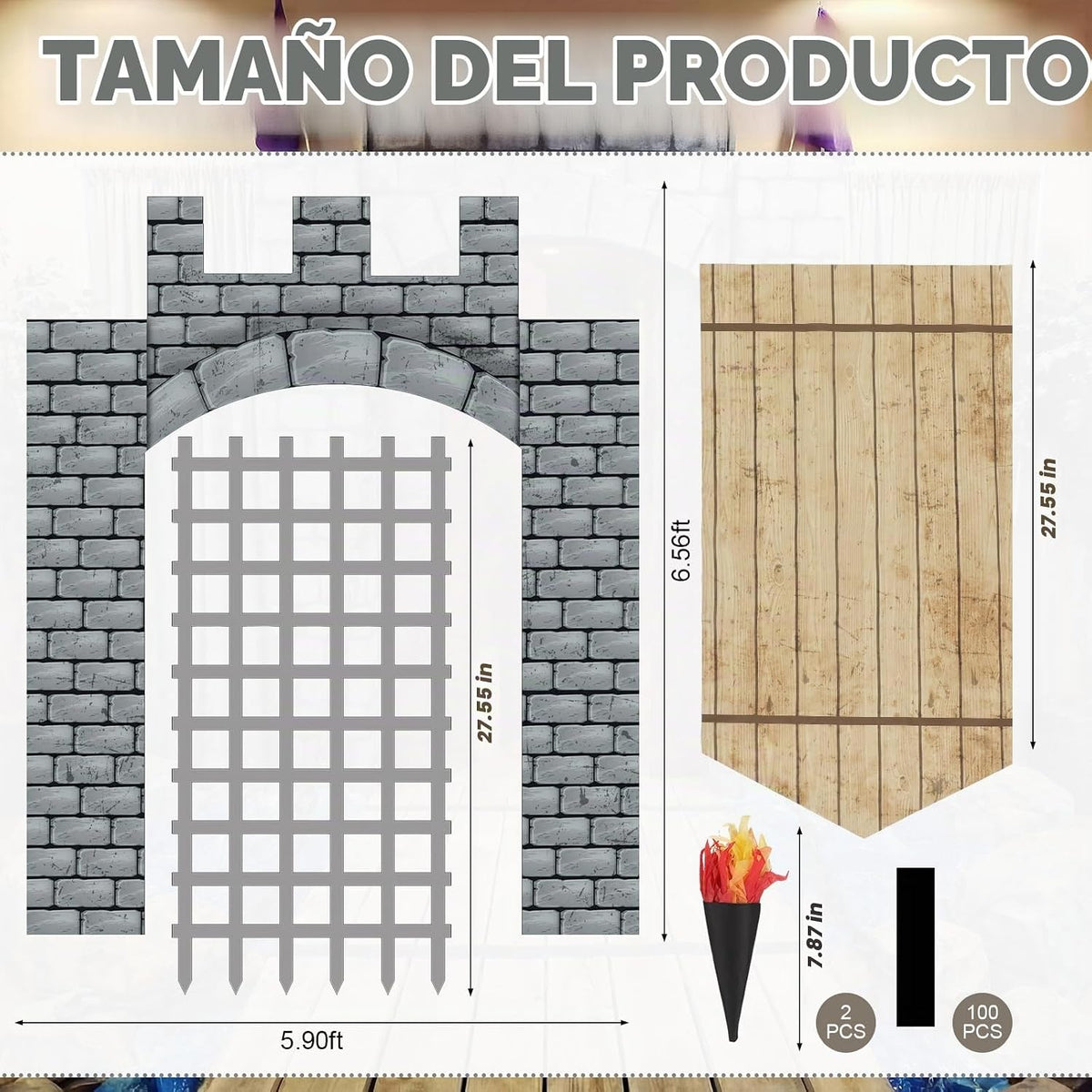 Frienda - 105 piezas de fondo de castillo grande para decoración de...