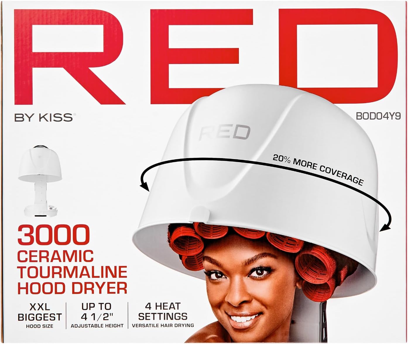 Red by Kiss Secador de Campana Profesional de Cerámica y Turmalina...