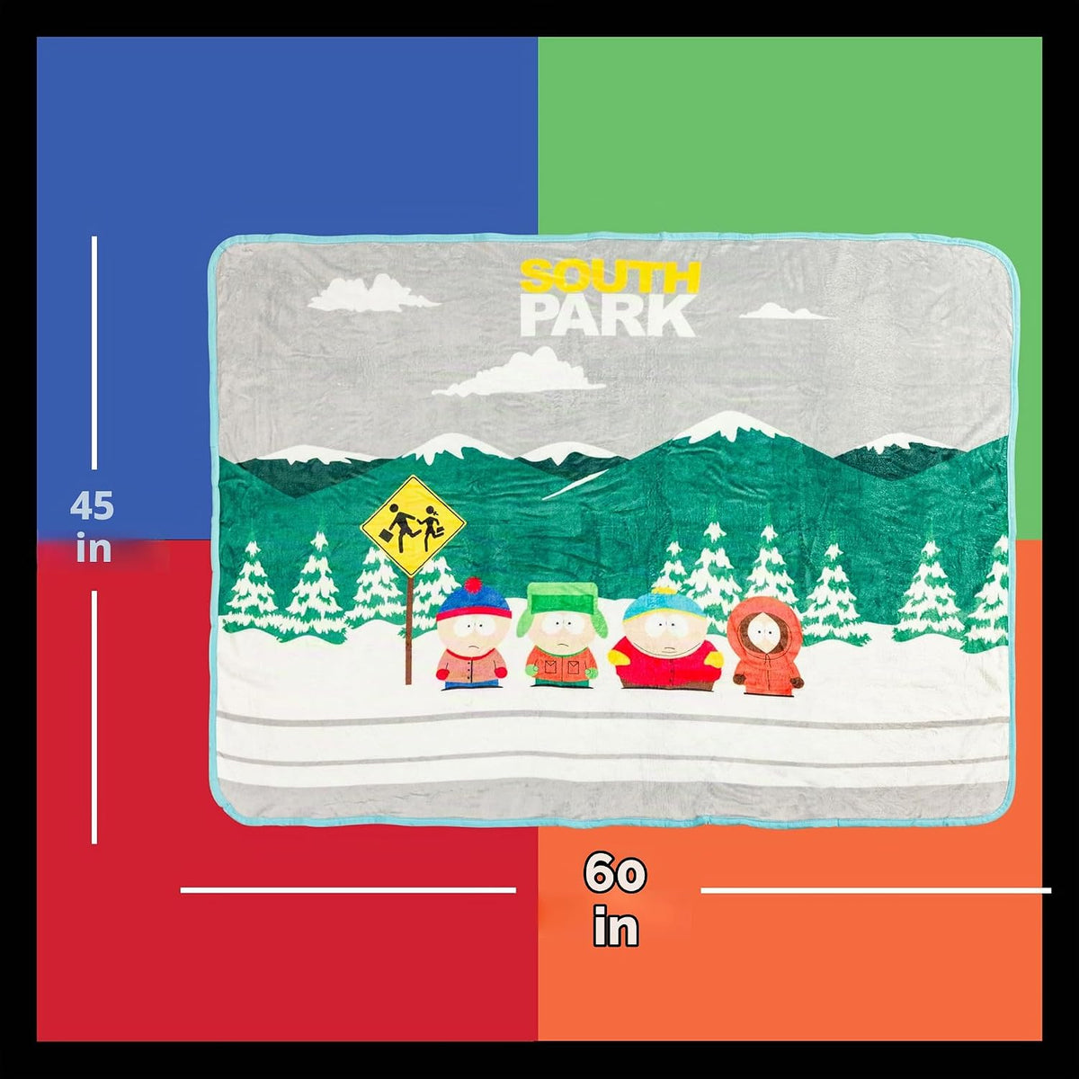 Silver Buffalo South Park Bus Stop Kyle Stan, manta de forro polar,...