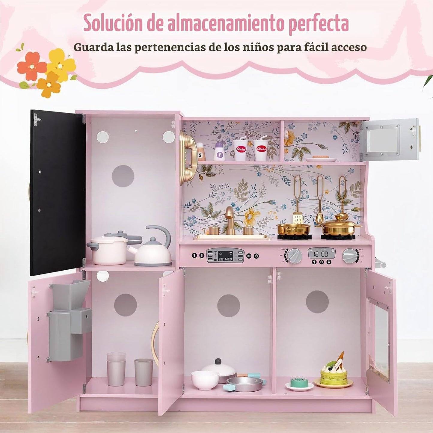 Costzon Juego de cocina para niños, juego de juguetes de cocina de...