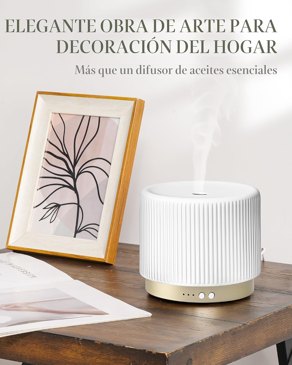 Difusor de aceite esencial de cerámica de 9.5 fl oz, difusor de aro...