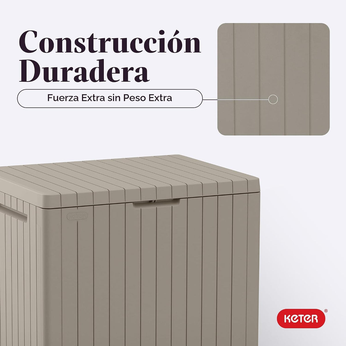 Keter City - Caja de almacenamiento exterior de resina de 30 galone...