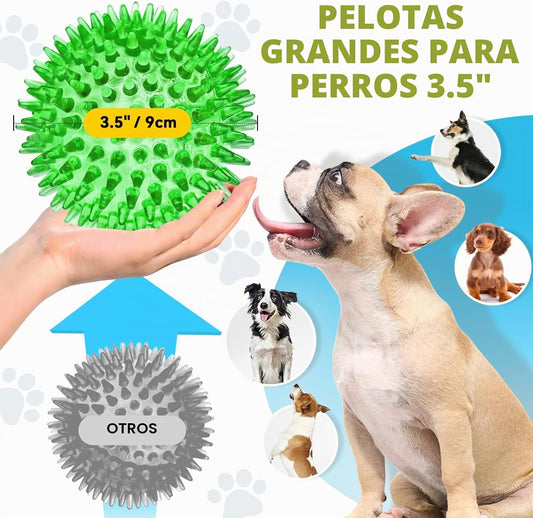 SHARLOVY Pelota de juguetes para perros grandes de 3.5", paquet...