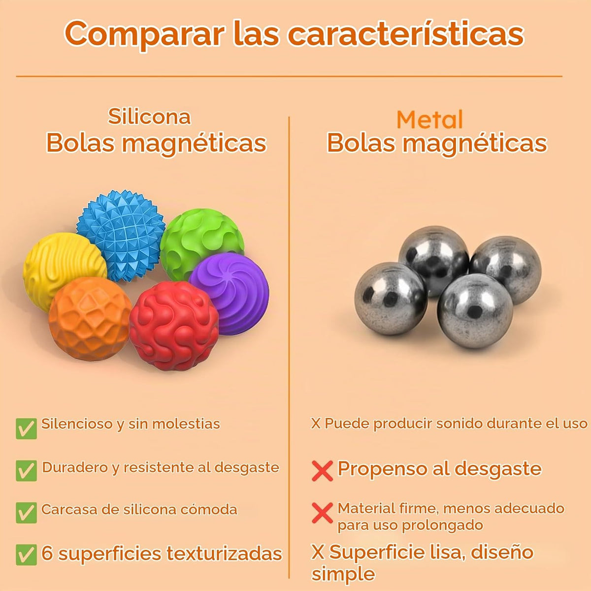 Bolas magnéticas de silicona, juguetes para ansiedad para adultos y...