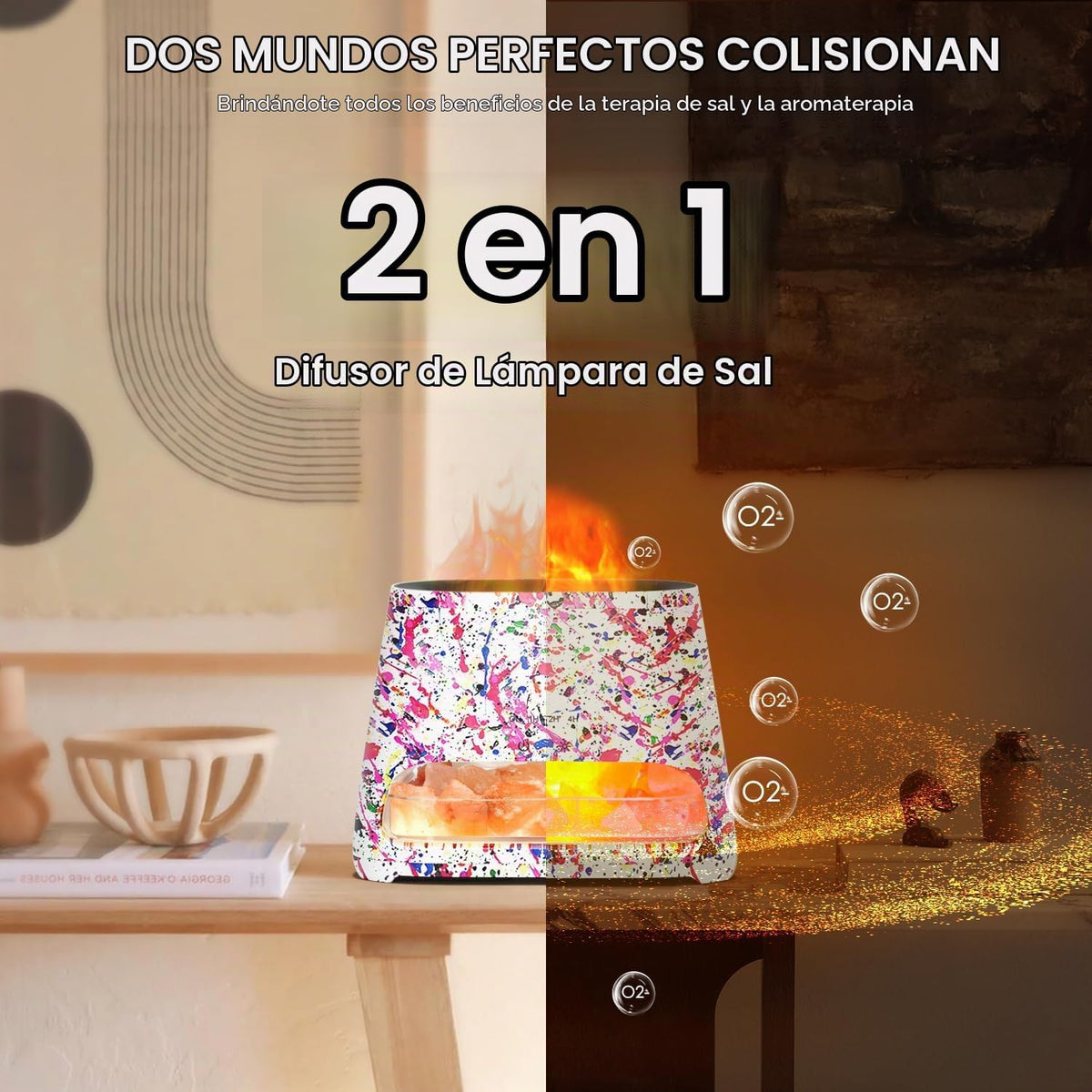 SALKING Difusor ultrasónico de aceite esencial 2 en 1 y lámpara de...