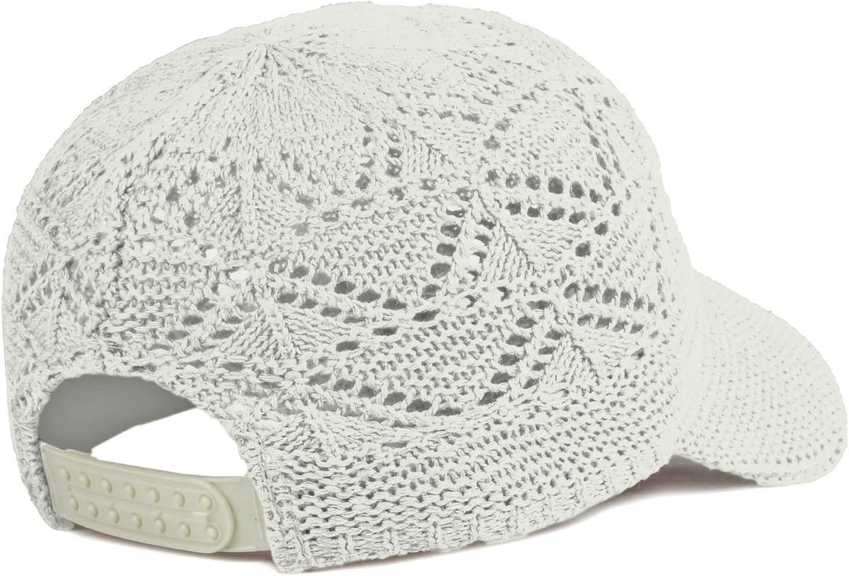 FASHIXD Gorra de béisbol de malla tejida para mujer, de hilo de ver...