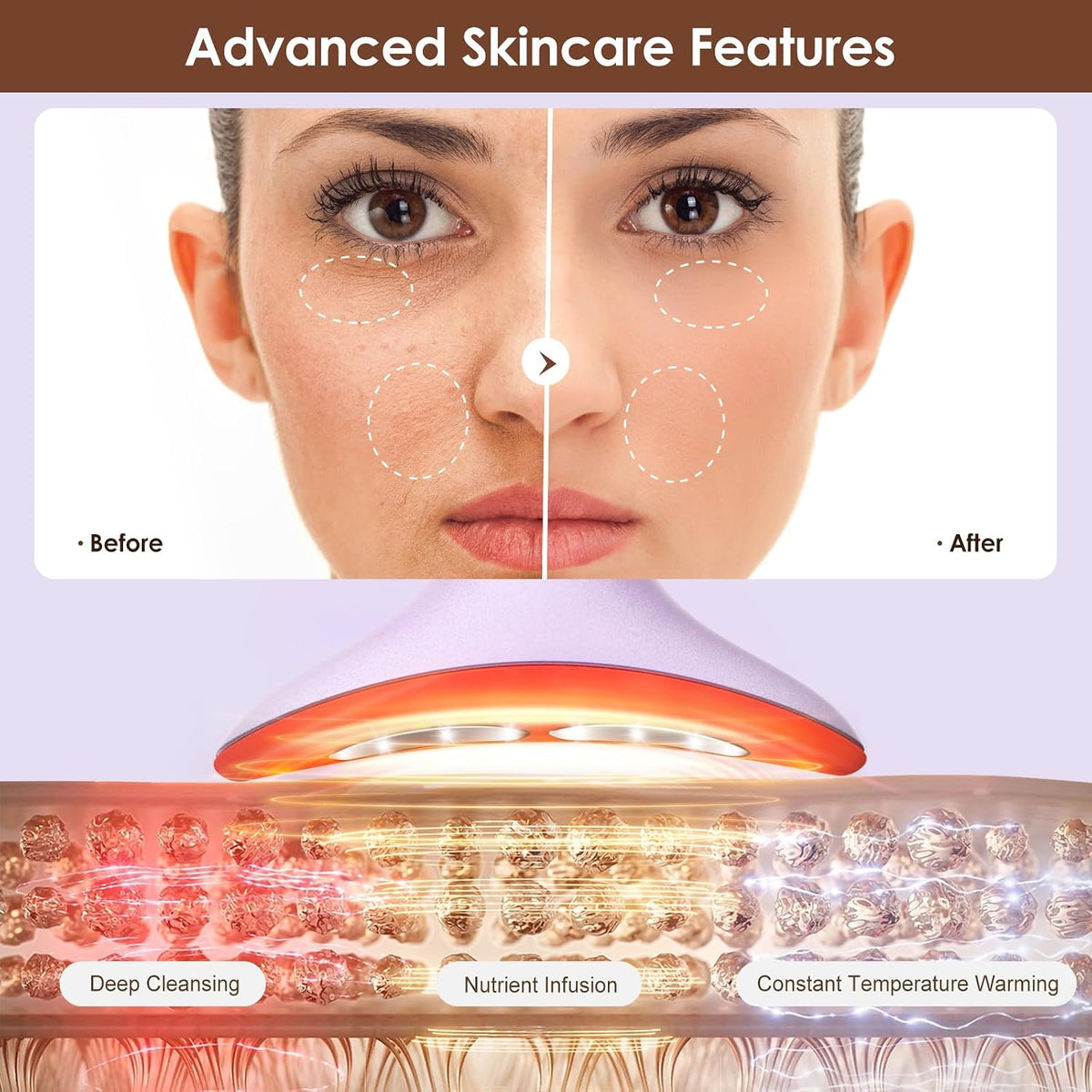 RNAIX Masajeador facial térmico para cuello con vibración, terapia...