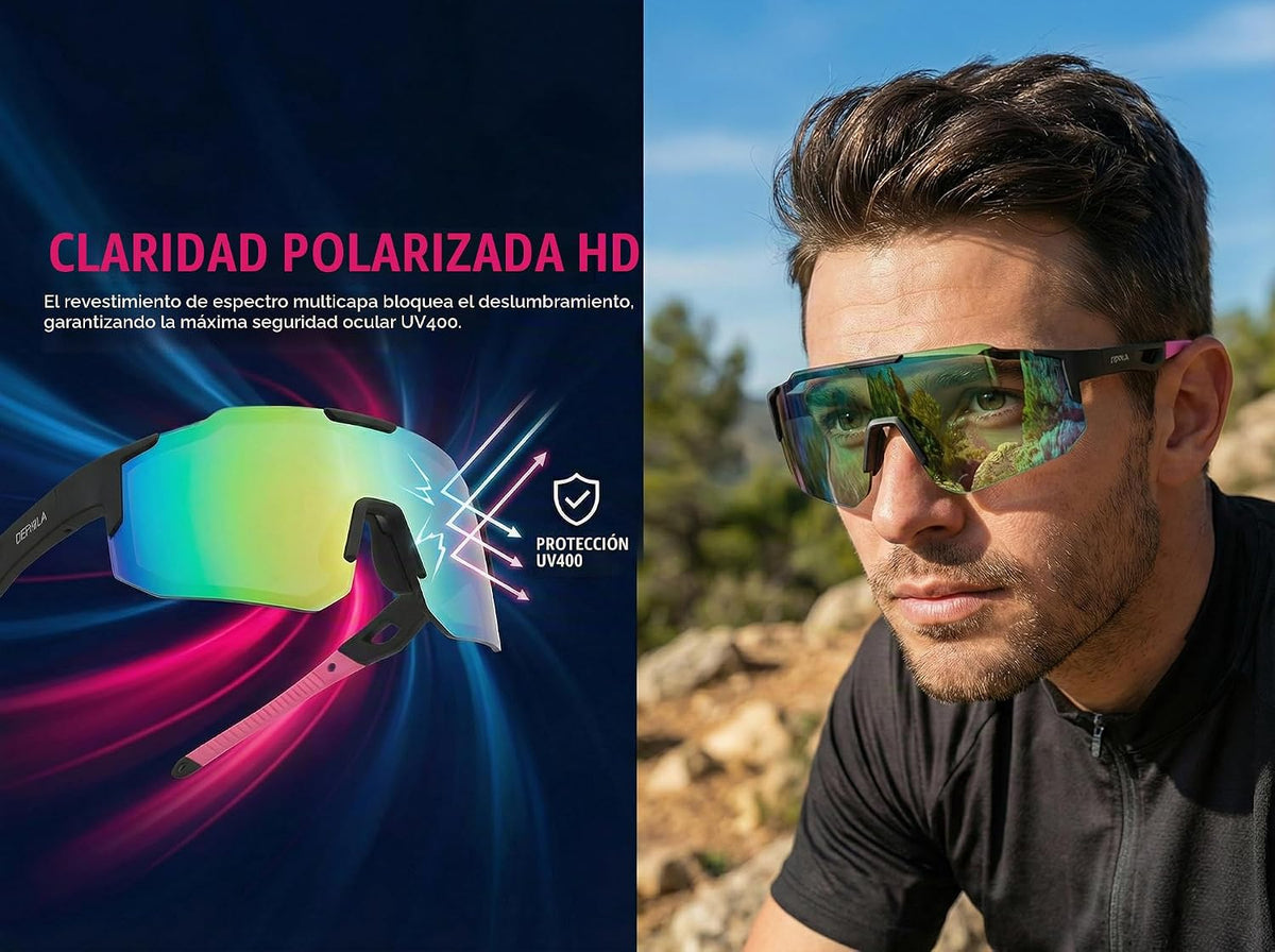 DEPHILA Lentes de sol deportivos polarizados para hombres y mujeres...