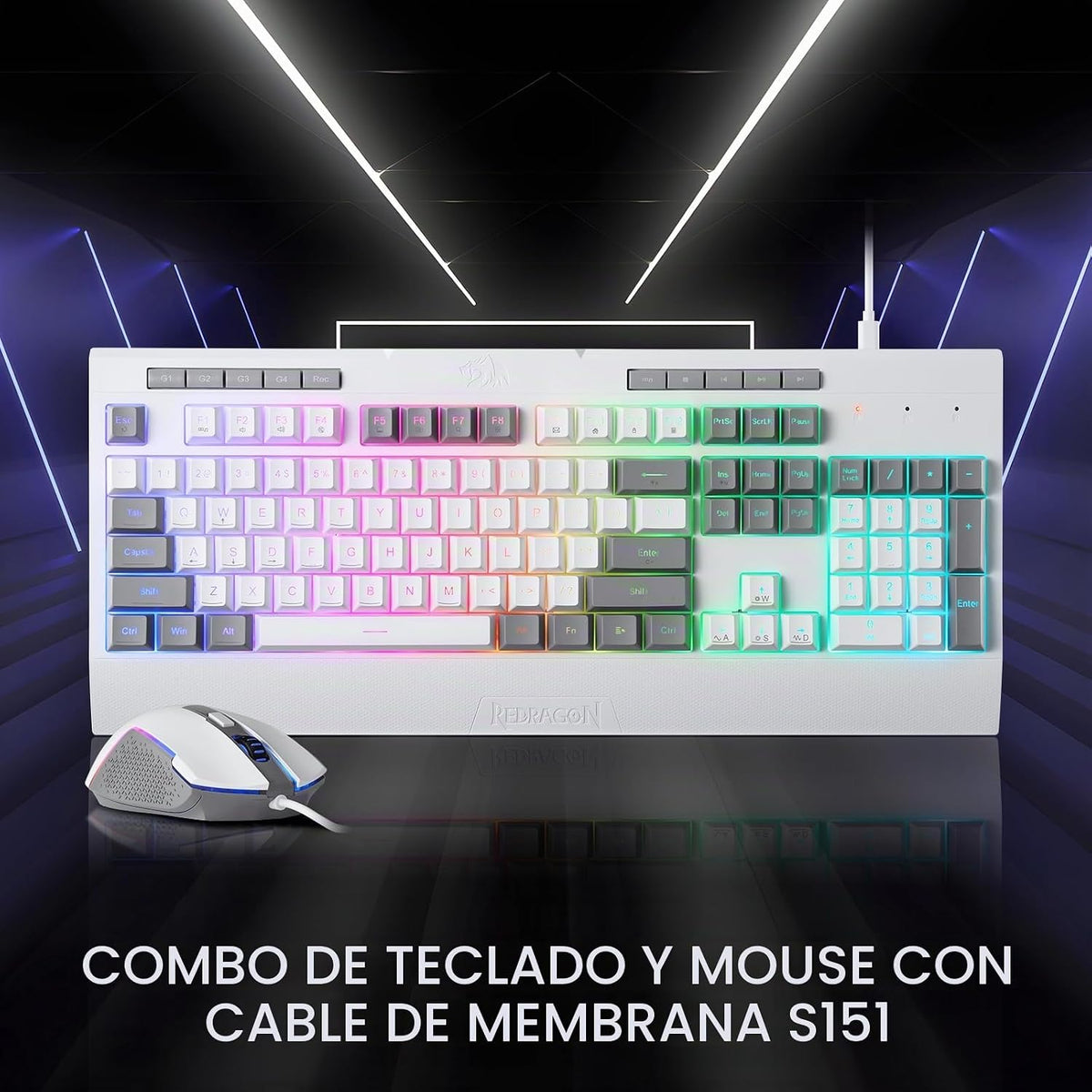 Redragon S151 Combo de Teclado y Mouse para Juegos, Teclado K525 co...