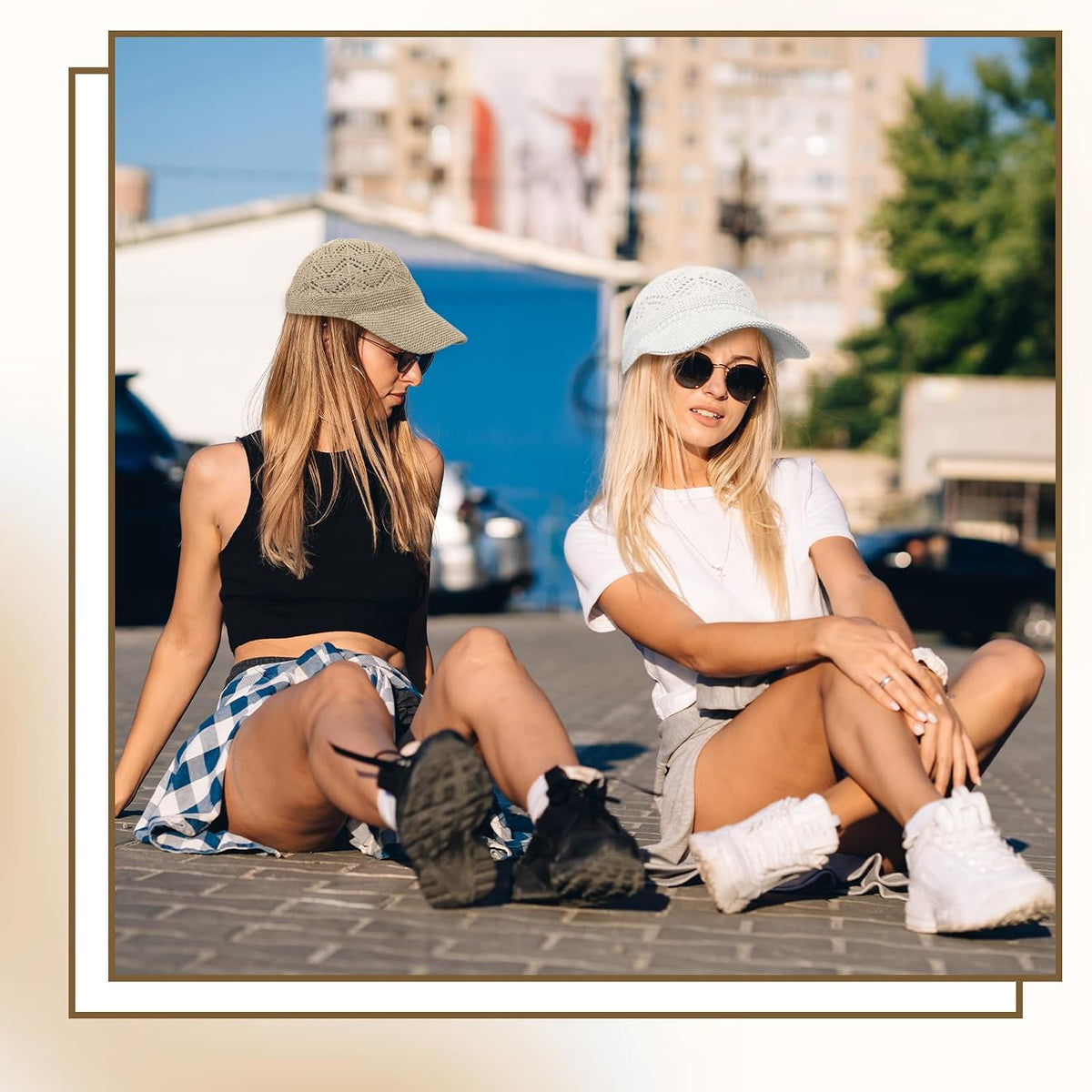 Hercicy 2 gorras de béisbol de malla tejida para mujer, gorra de ca...