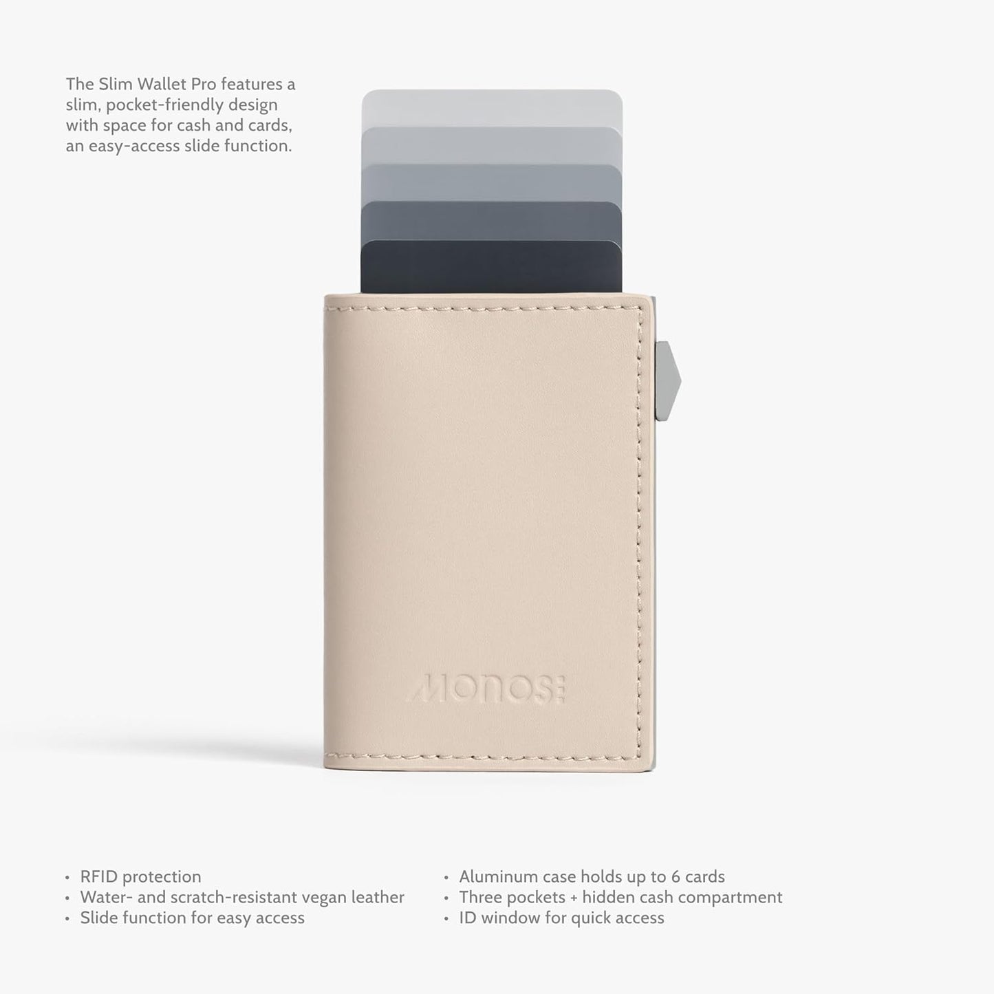 Monos Slim Wallet Pro - Cartera de aluminio con bloqueo RFID | Cuer...