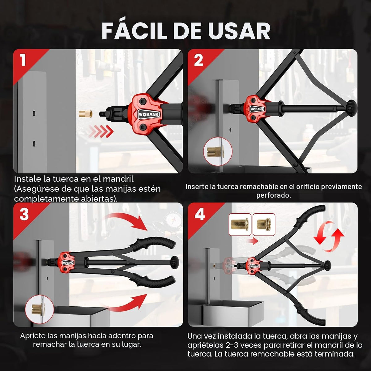 Kit de herramientas de tuerca de remache, herramienta de tuerca rem...