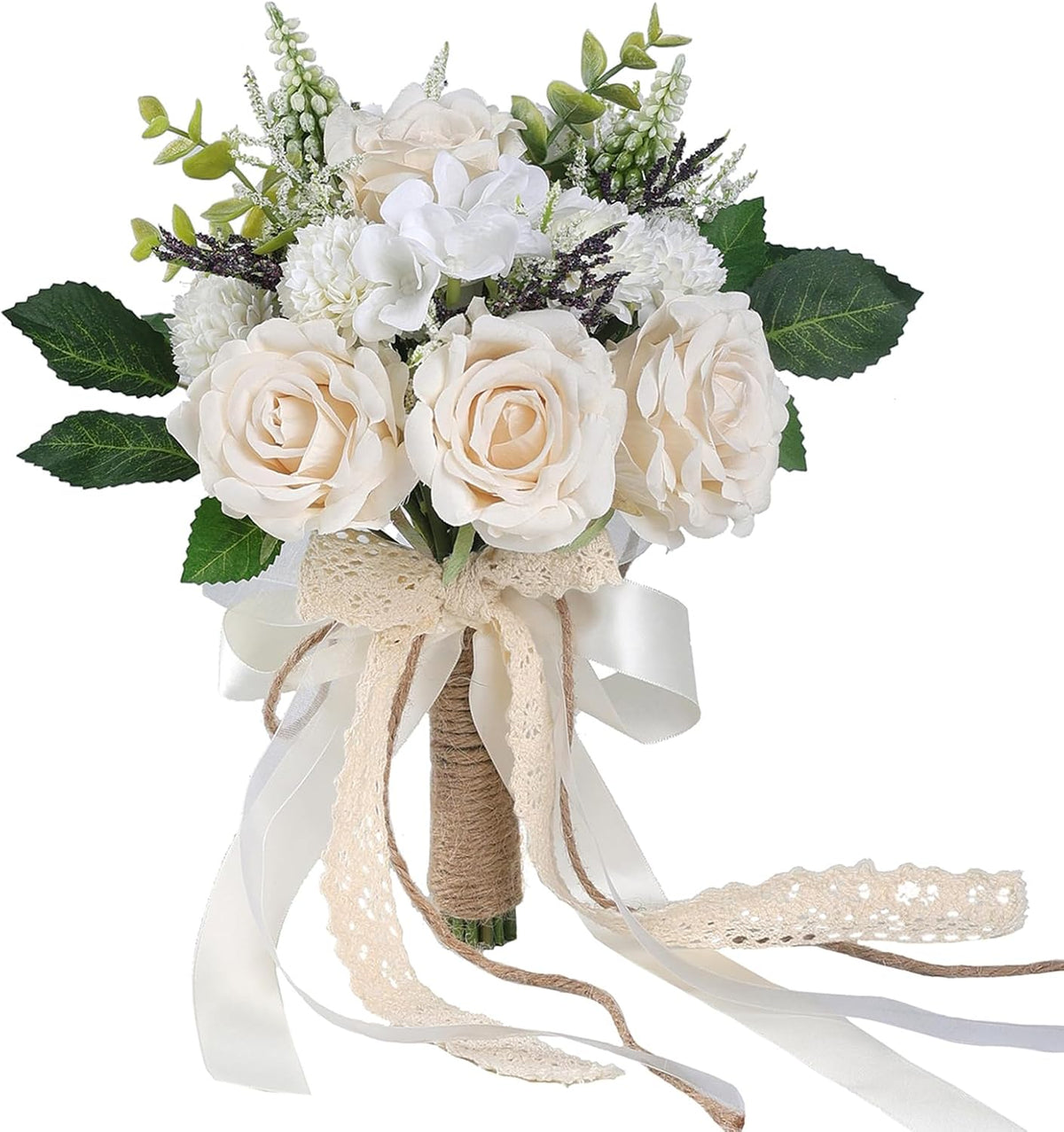 6.5 "Artificial Champagne Rose Flower Ramo grande para la decor...