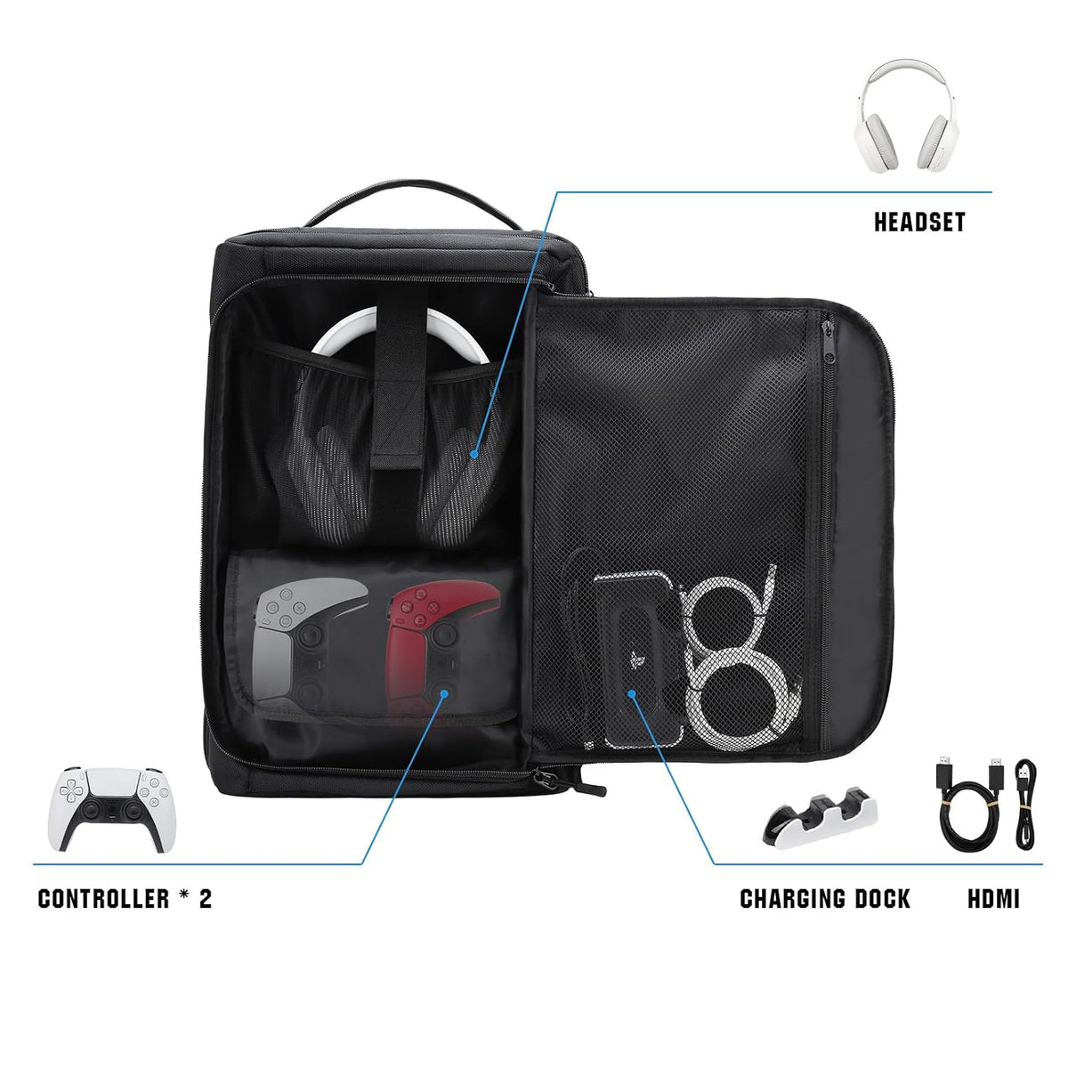 GDNasist Mochila para consola de juegos para PS5, funda protectora...