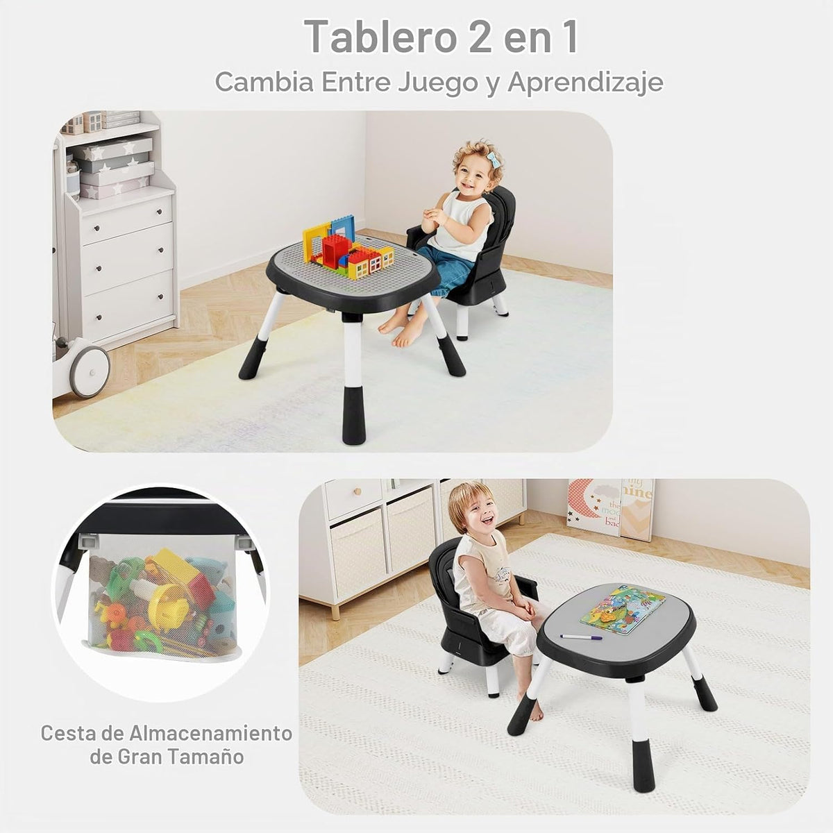 INFANS Silla Alta 9 en 1, Silla Alta Convertible para Bebés y Niños...