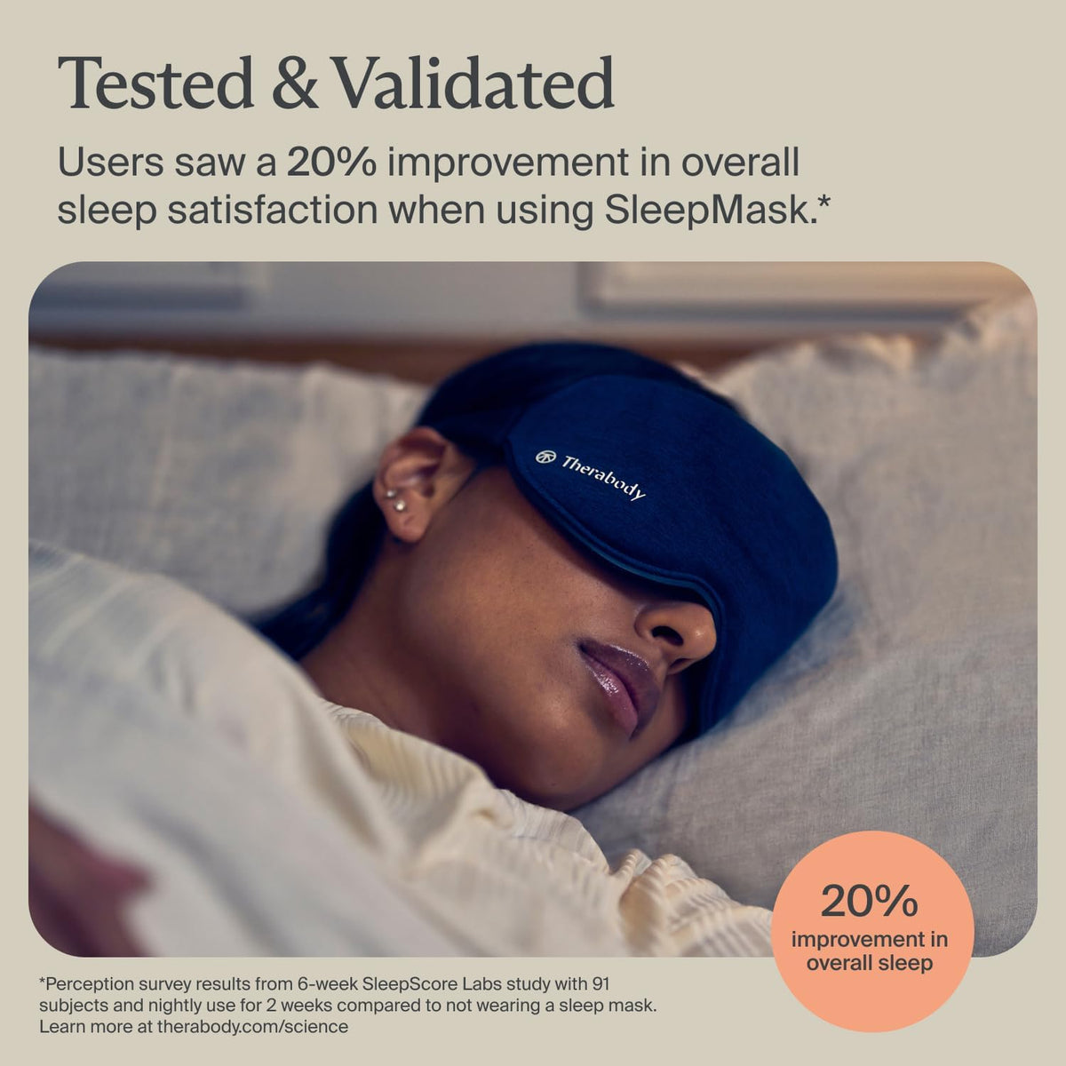 TheraGun Therabody - Máscara para dormir ultra cómoda, 100% opaca p...