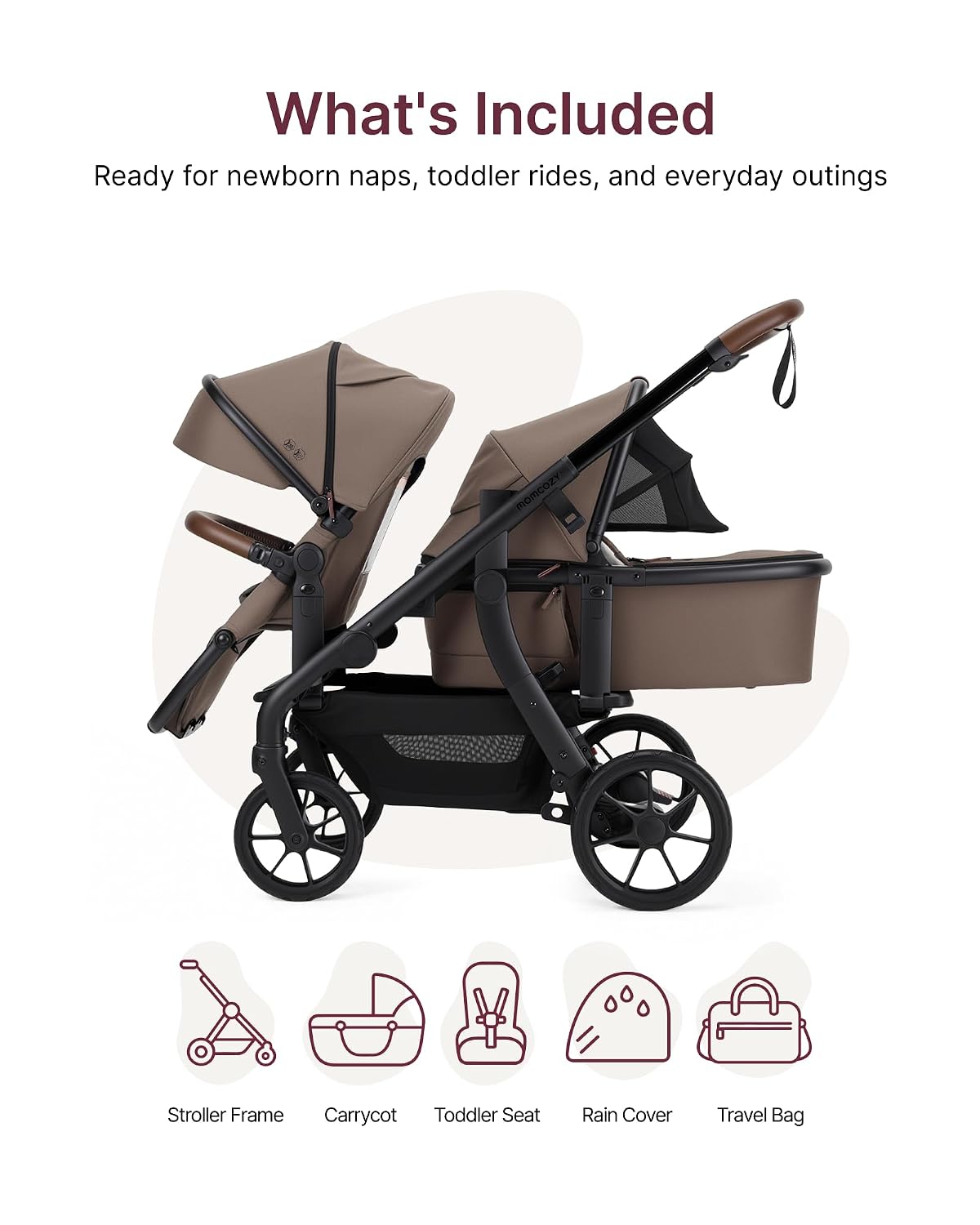 Momcozy ChangeGo - Cochecito de bebé, cochecito convertible de una...