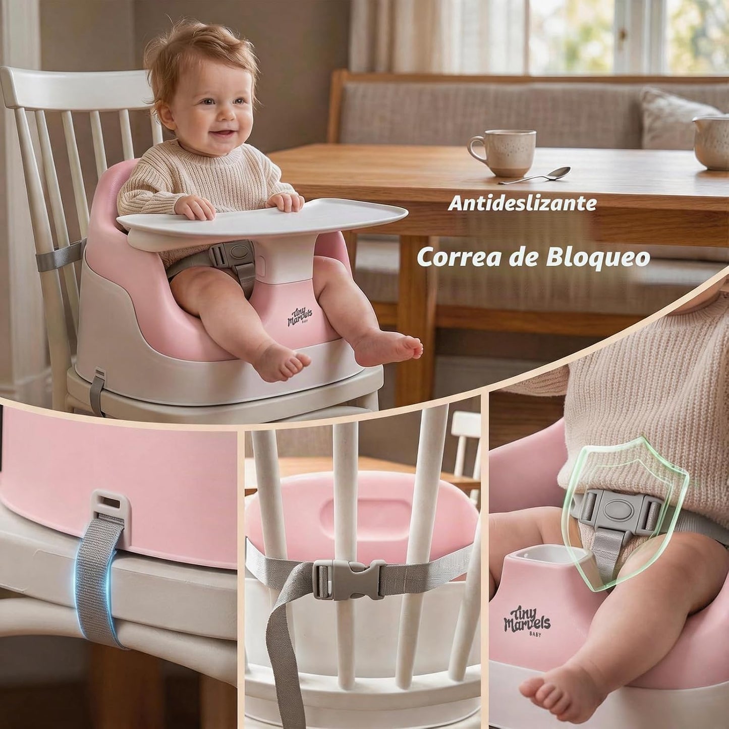 Tiny Marvels Asiento elevador con aberturas en forma de U de 5 pulg...
