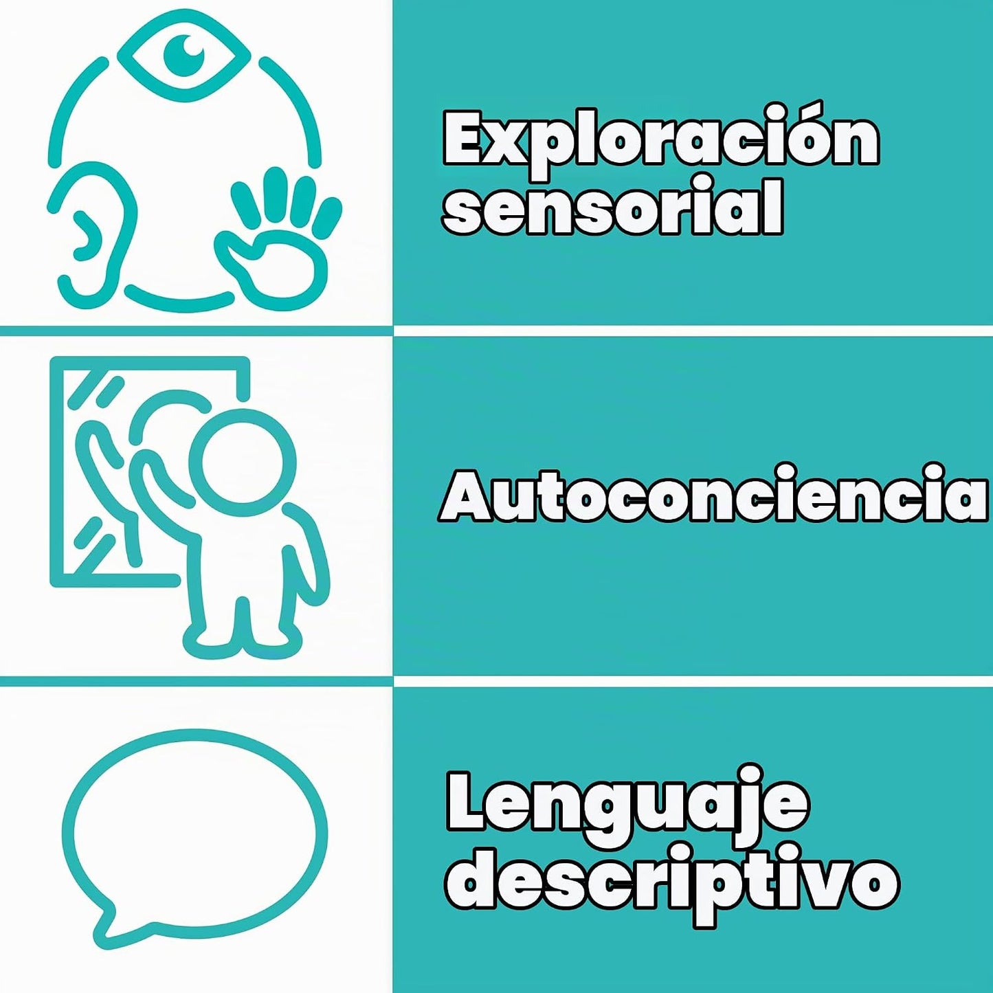 SPARK &amp; WOW Espejo sensorial de pared para niños pequeños, gran...