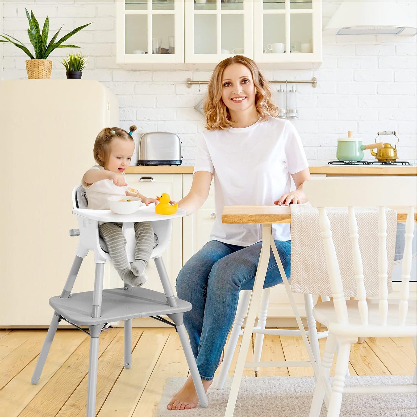 HONEY JOY - Silla alta 6 en 1, silla alta convertible para bebés y...
