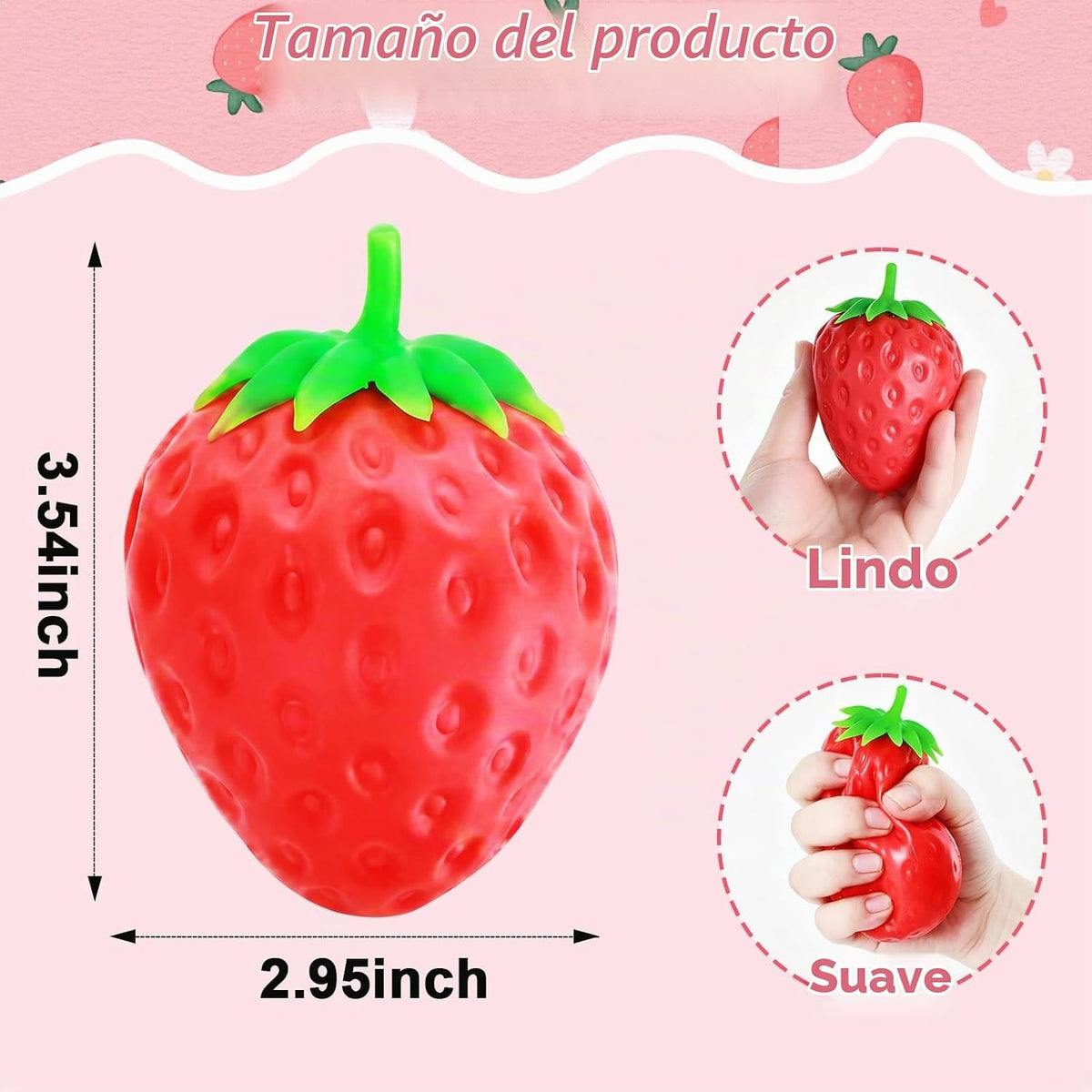 Juguete sensorial sensorial de fresa Squishy gigante gigante de lev...