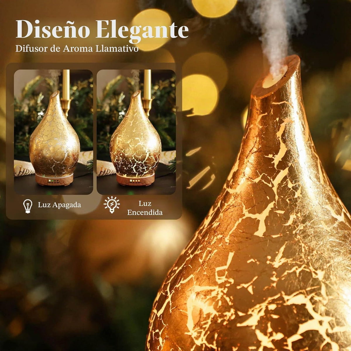 Porseme Difusor de Aceites Esenciales de Vidrio, Humidificador Ultr...