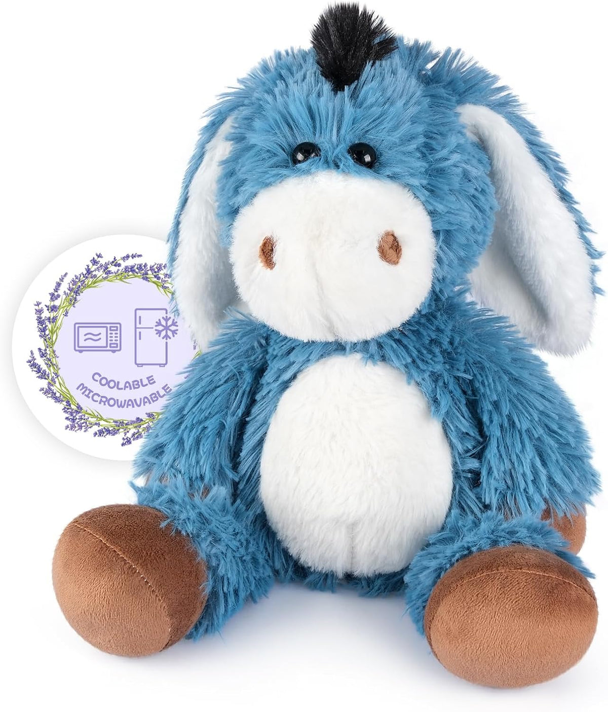 SuzziPals Almohadilla térmica de peluche de burro, apta para microo...