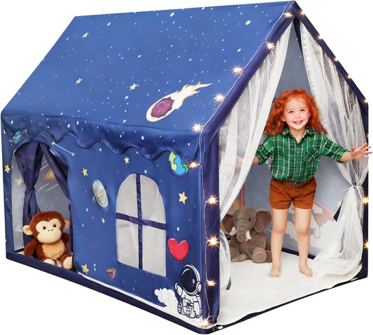 Tienda espacial para niños, casa de juegos para interiores, con luz...
