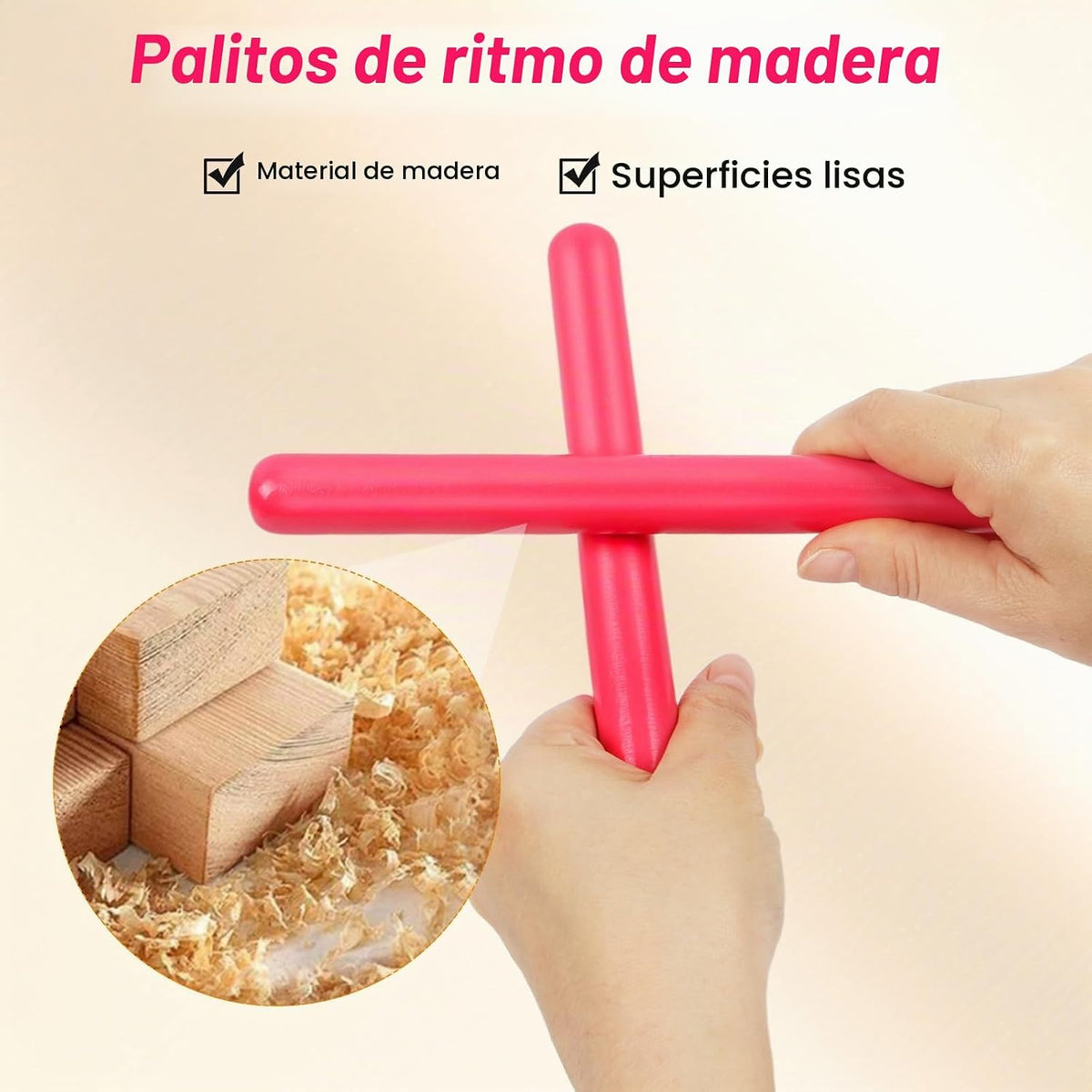 10 piezas de panderetas rosas para adultos - Pandereta de media lun...