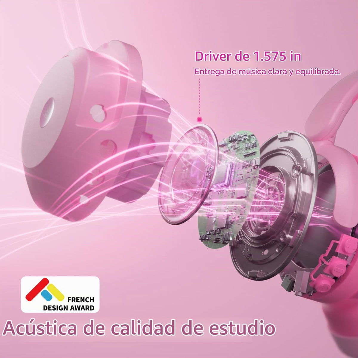 iClever BTH20 Auriculares con cancelación activa de ruido para niño...