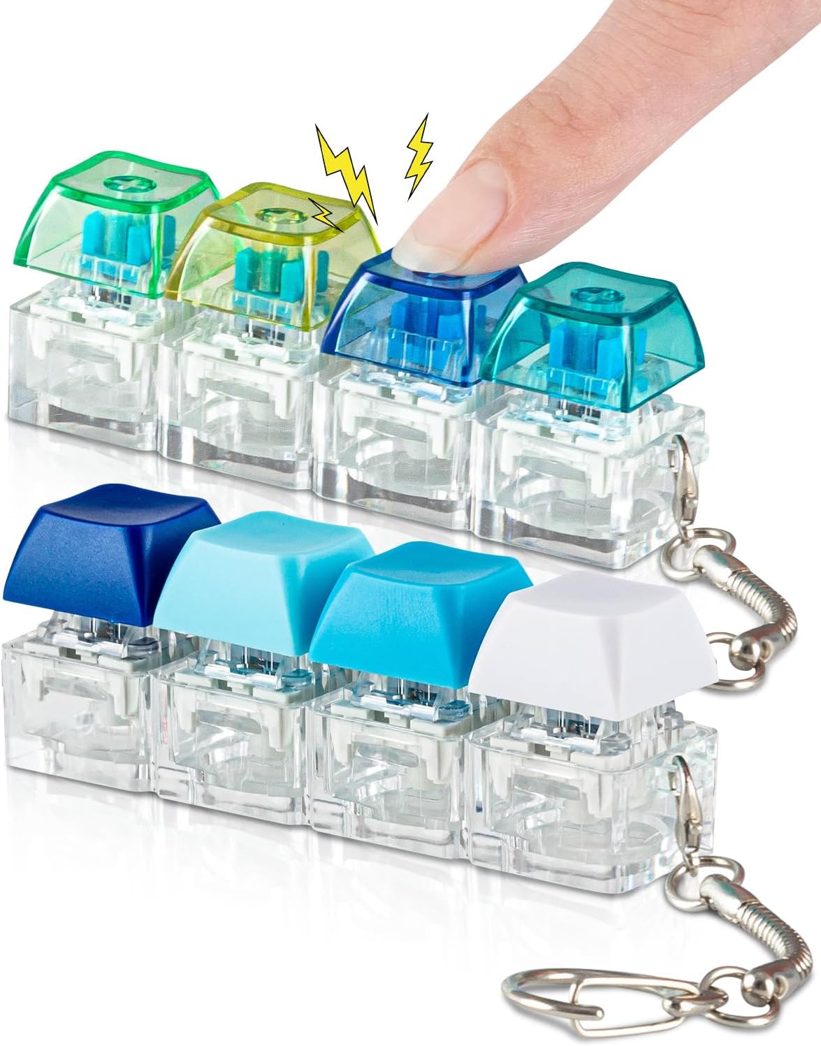 2PCS Clicky Keyboard Fidget Toy para aliviar el estrés, niños adult...
