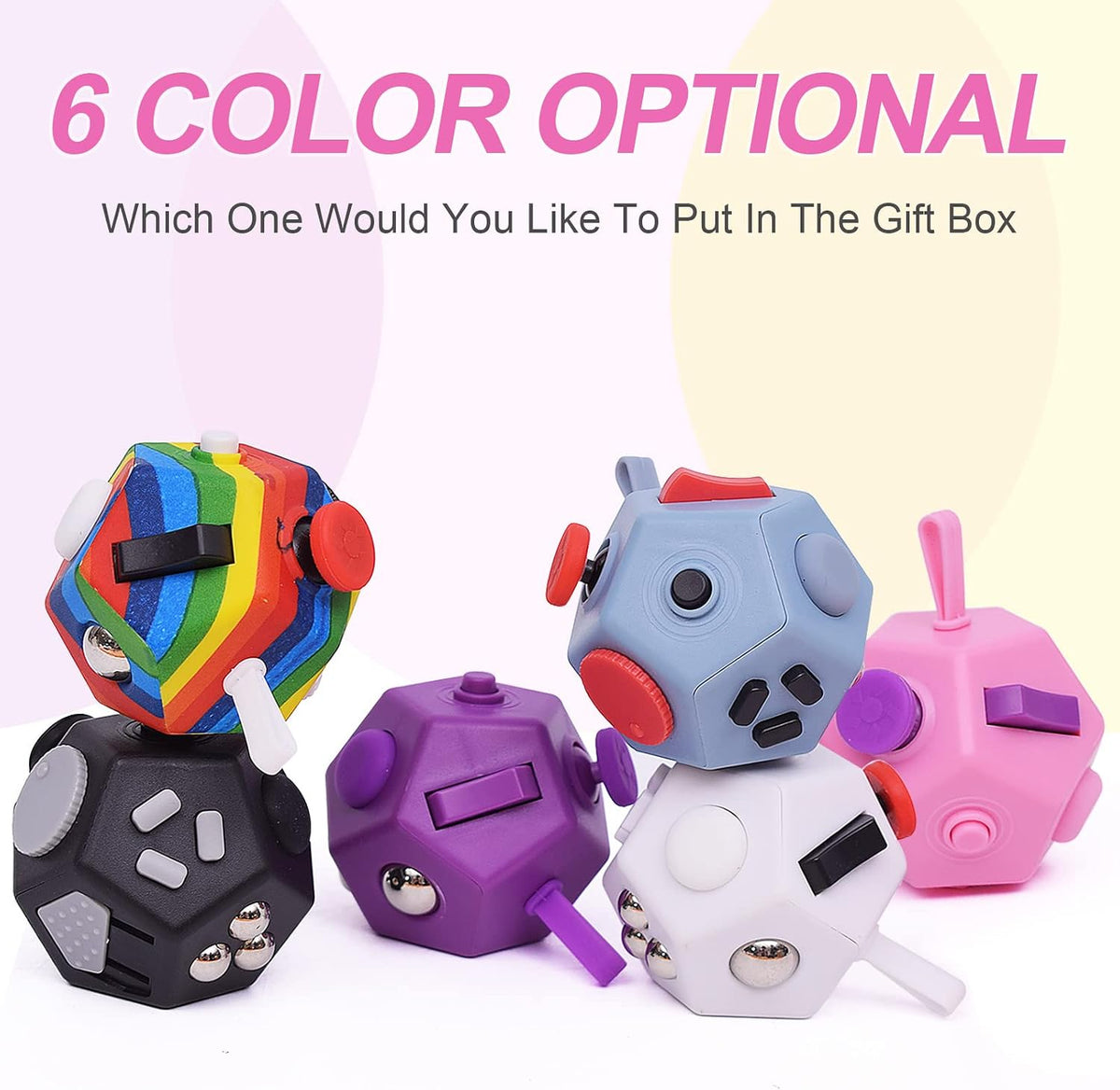 UOOEFUN Juguetes Fidget Cubo, Cubo de Dedos, Juguetes Fidget de 12...