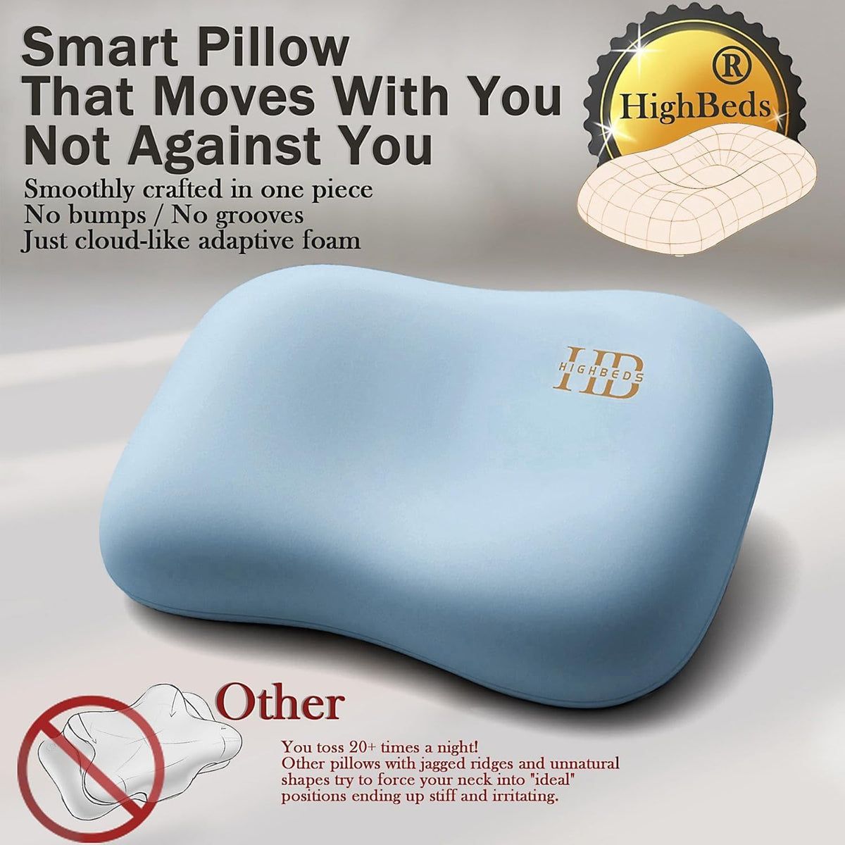HighBeds Almohada cervical para el cuello, almohada para dormir de...
