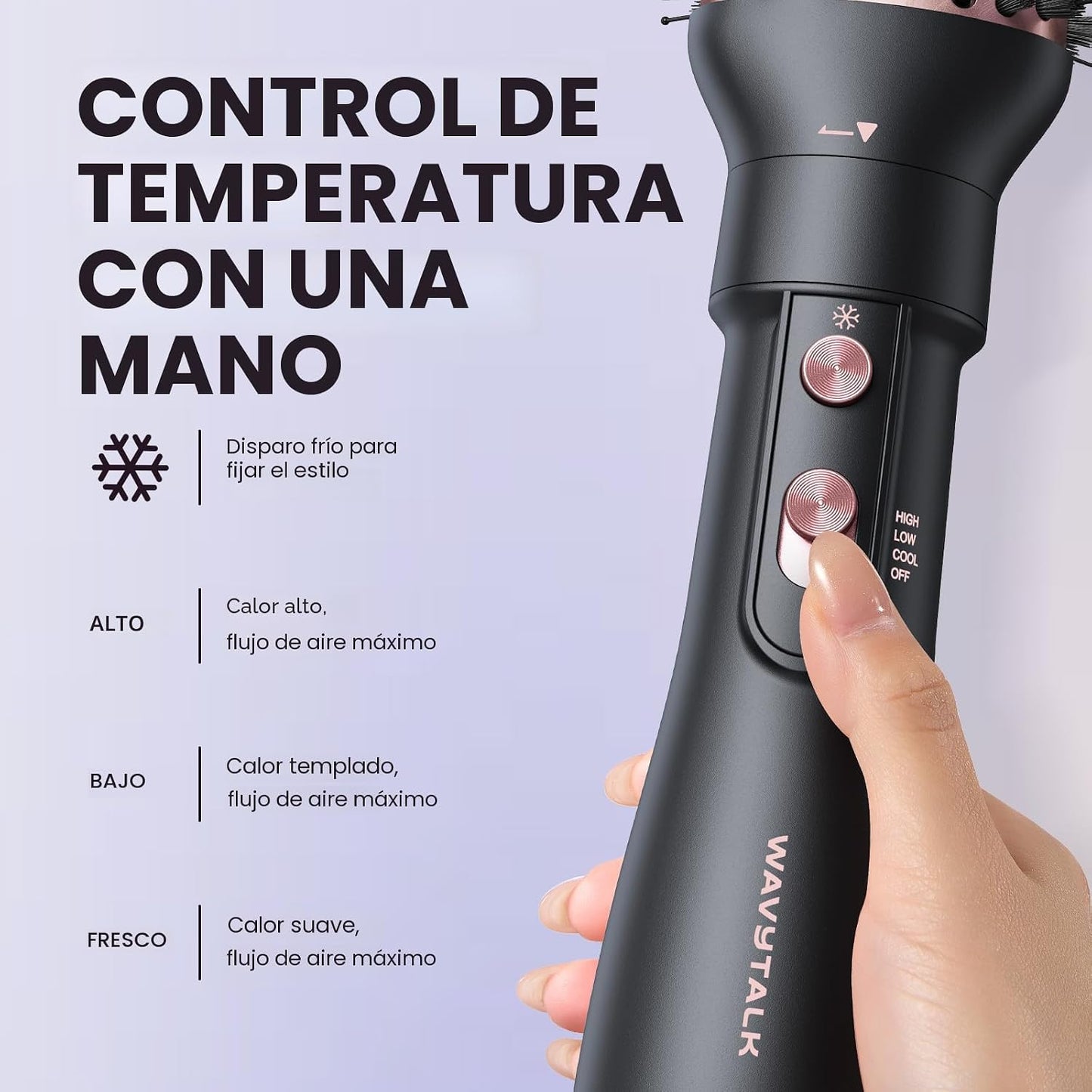 Wavytalk - Juego de cepillos para secador de pelo, juego de cepillo...