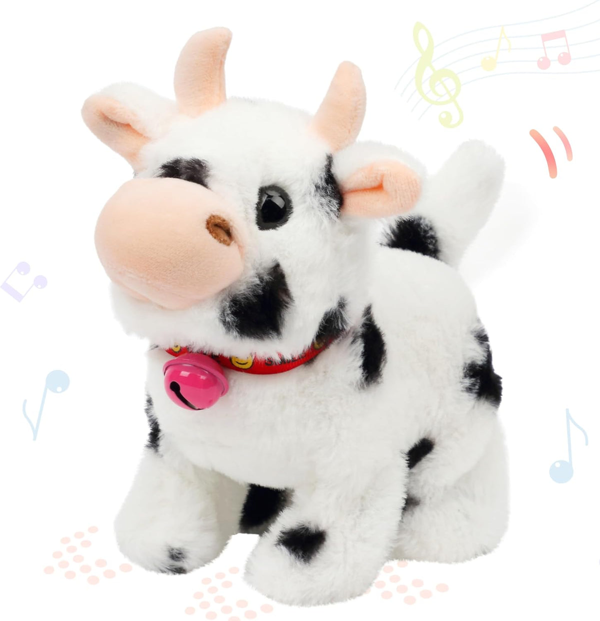Hopearl Vaca caminante interactiva, juguete electrónico de peluche...