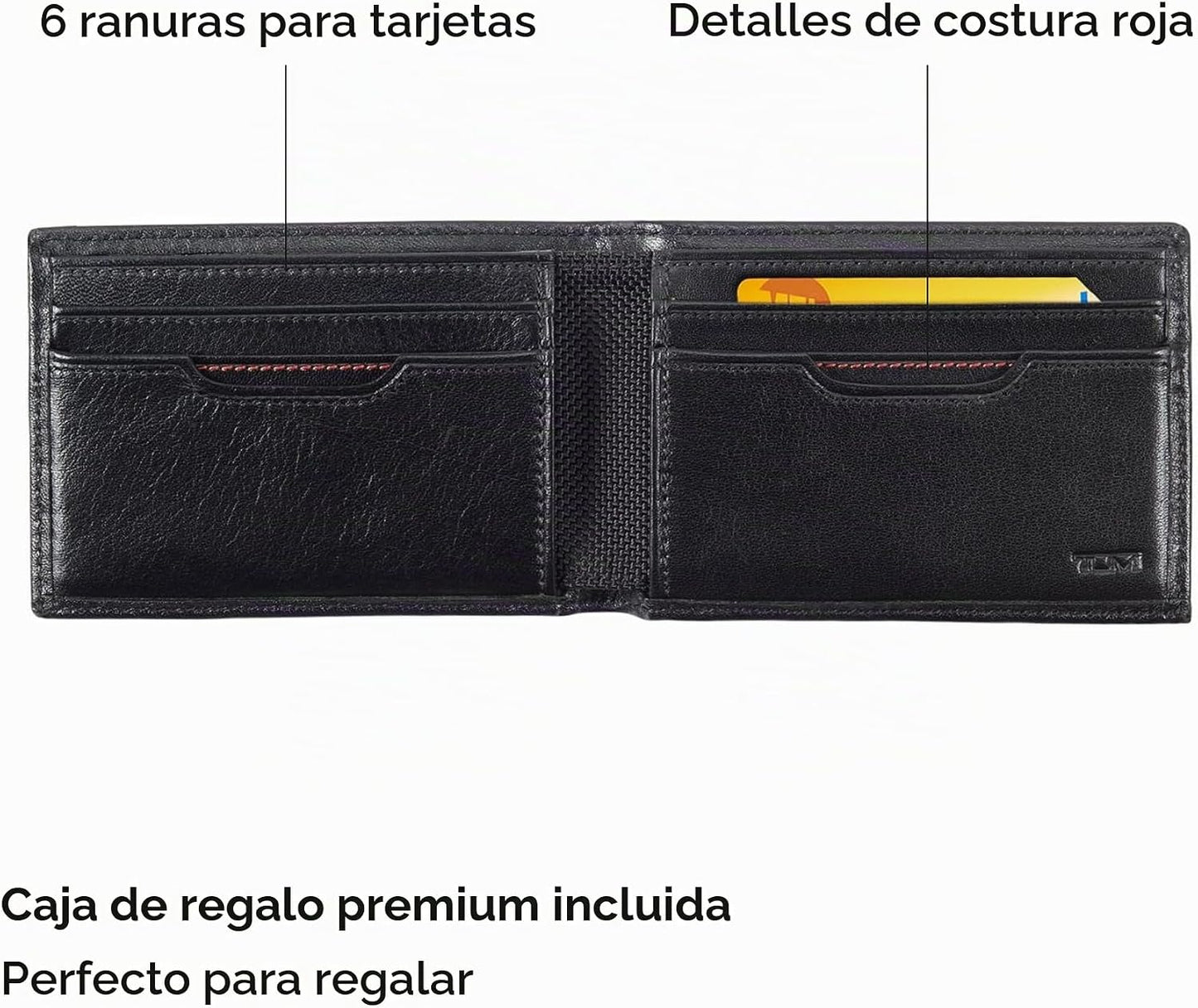 Tumi Billetera individual delgada Delta para hombre, Negro -