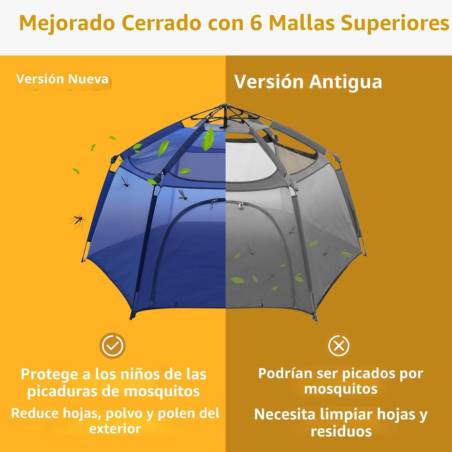 Alvantor® Corralito Pop Up de 84 x 84 x 44 pulgadas portátil para b...
