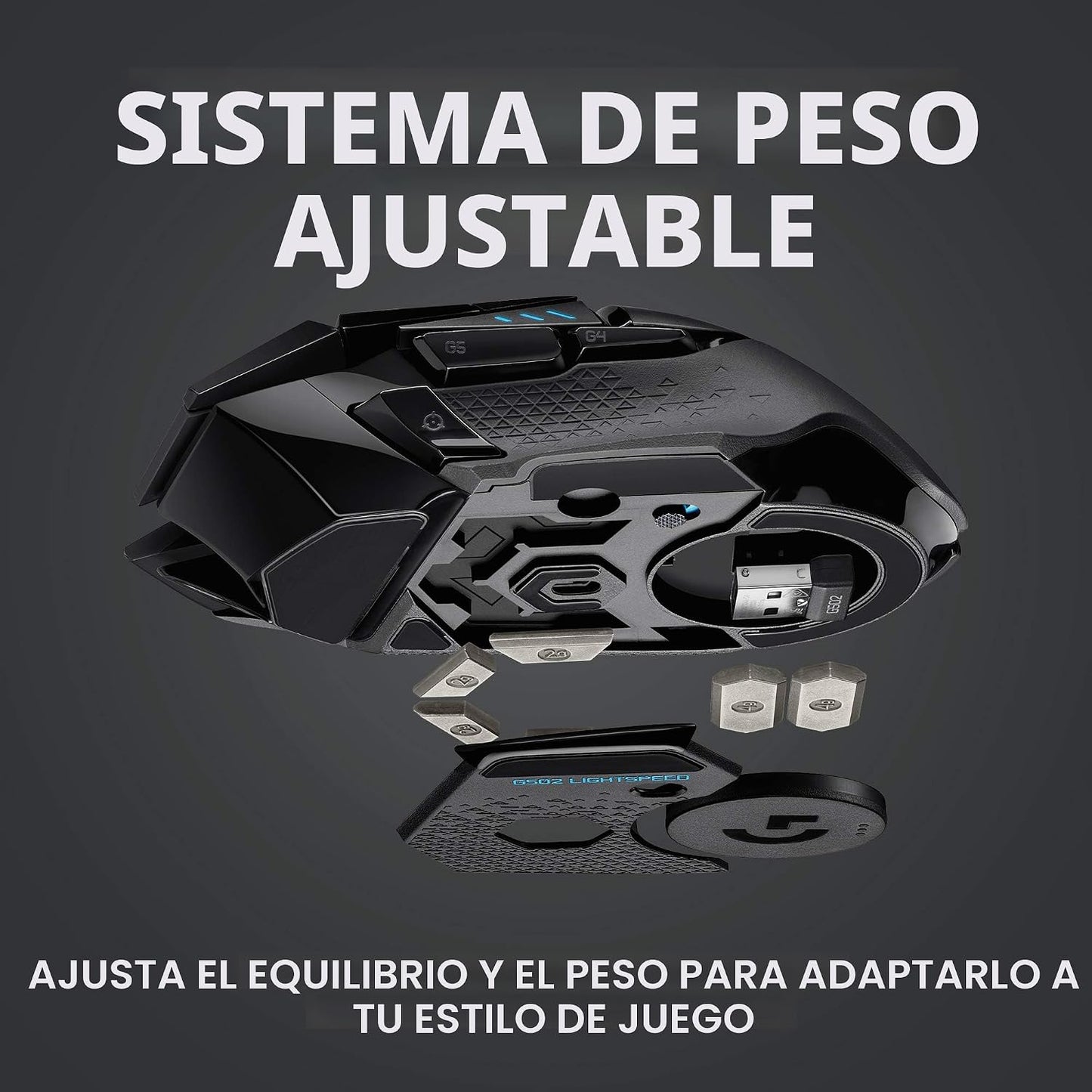 Logitech G Ratón inalámbrico para juegos 502 Lightspeed - Negro | R...
