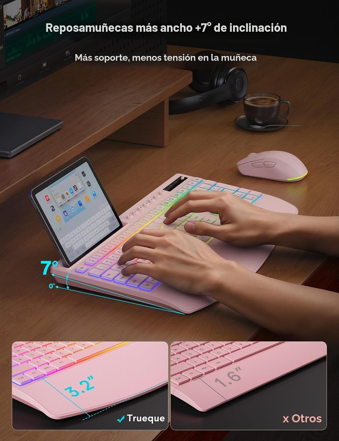 Trueque Combo de teclado y mouse inalámbricos, batería de 4000 mAh...