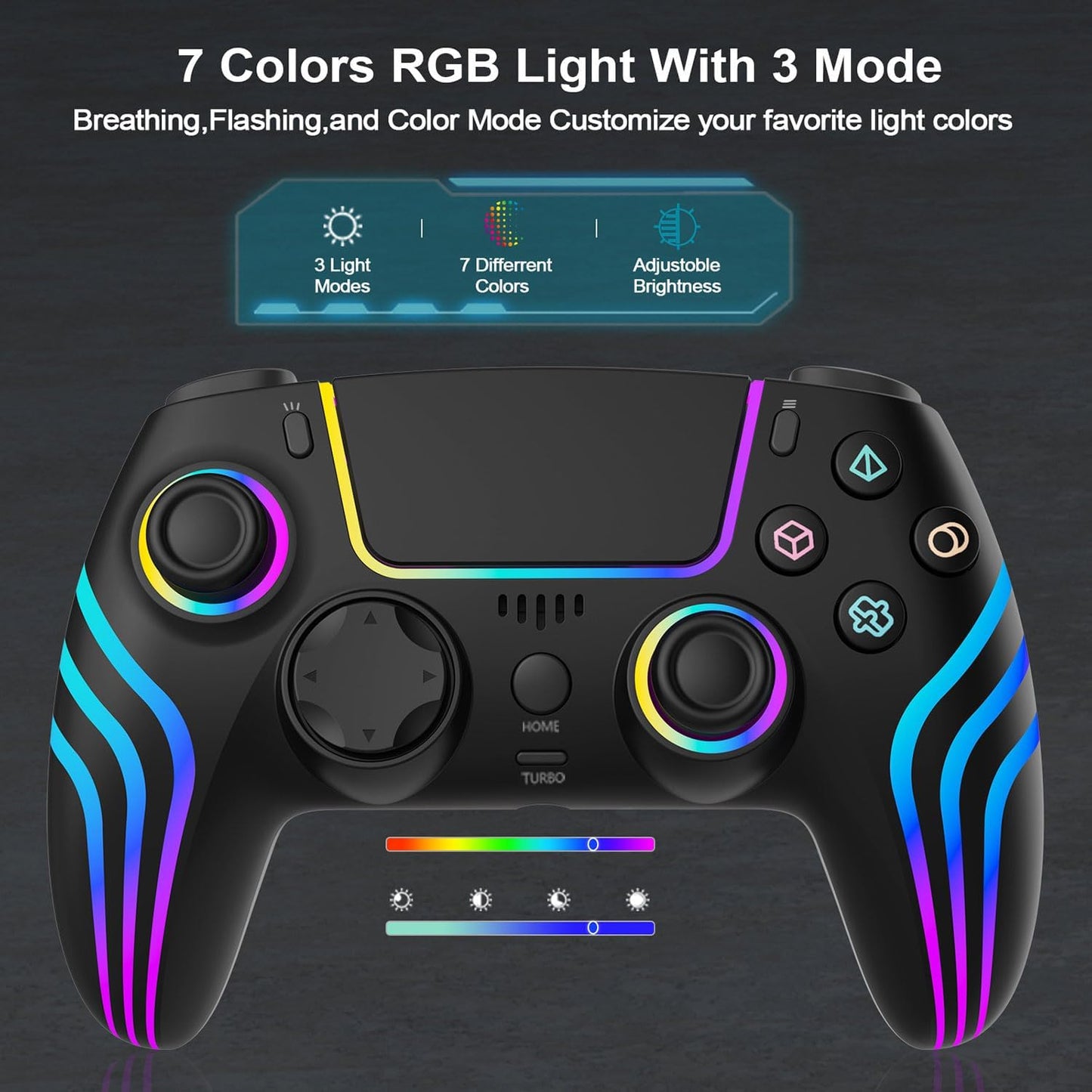 Controlador de juego inalámbrico RGB para PlayStation 5, reemplazo...