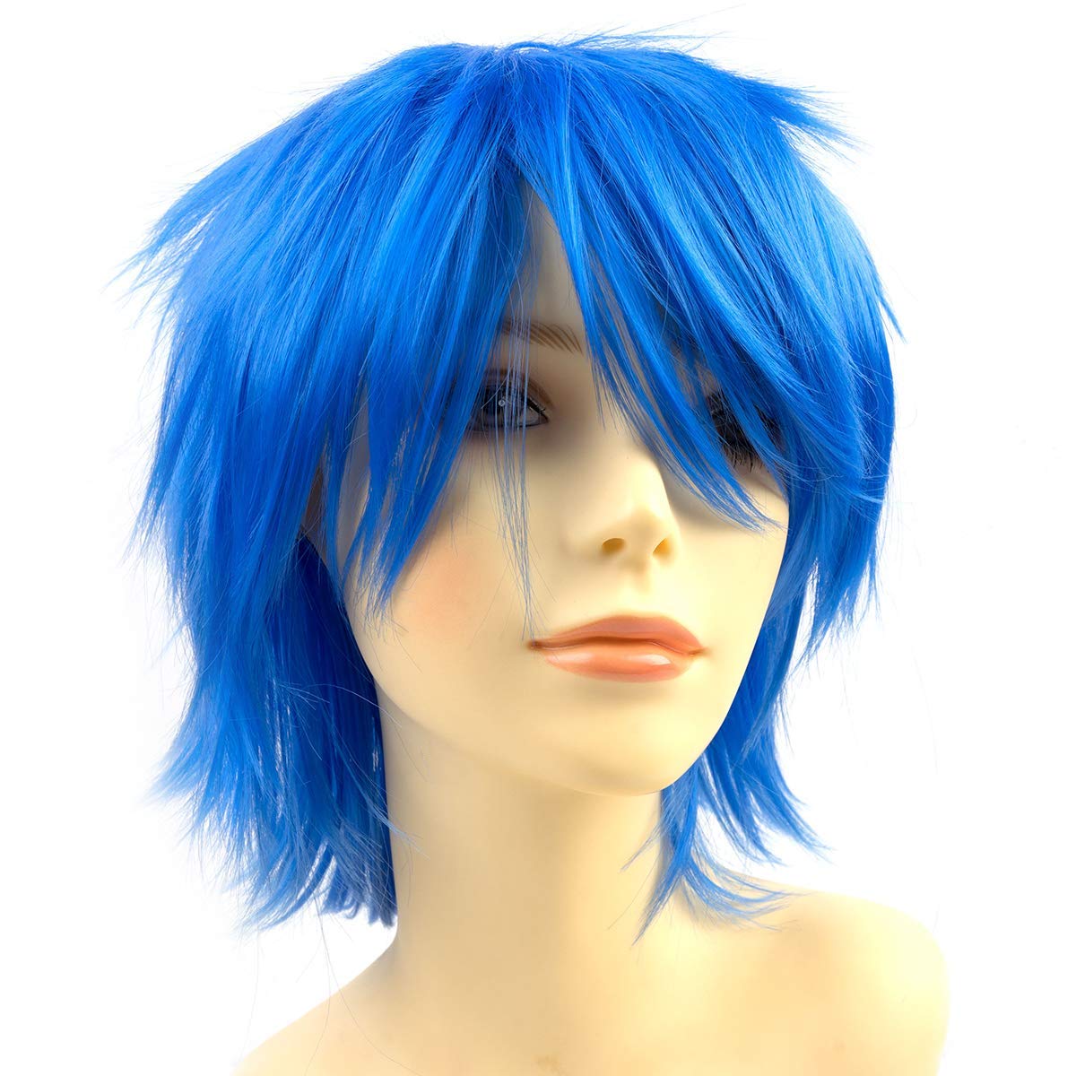 Modernfairy Peluca de anime de Halloween azul para fiesta de cospla...