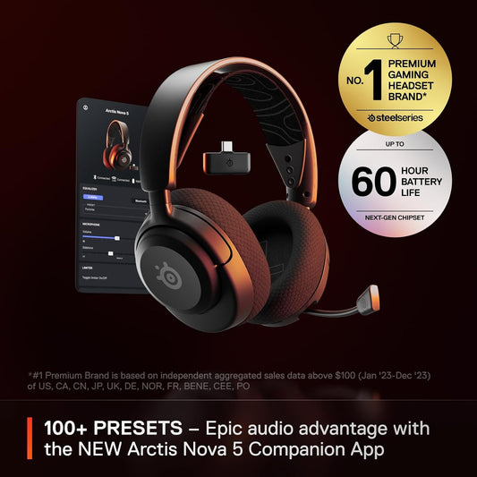 SteelSeries - Auriculares inalámbricos Arctis Nova 5 para juegos mu...