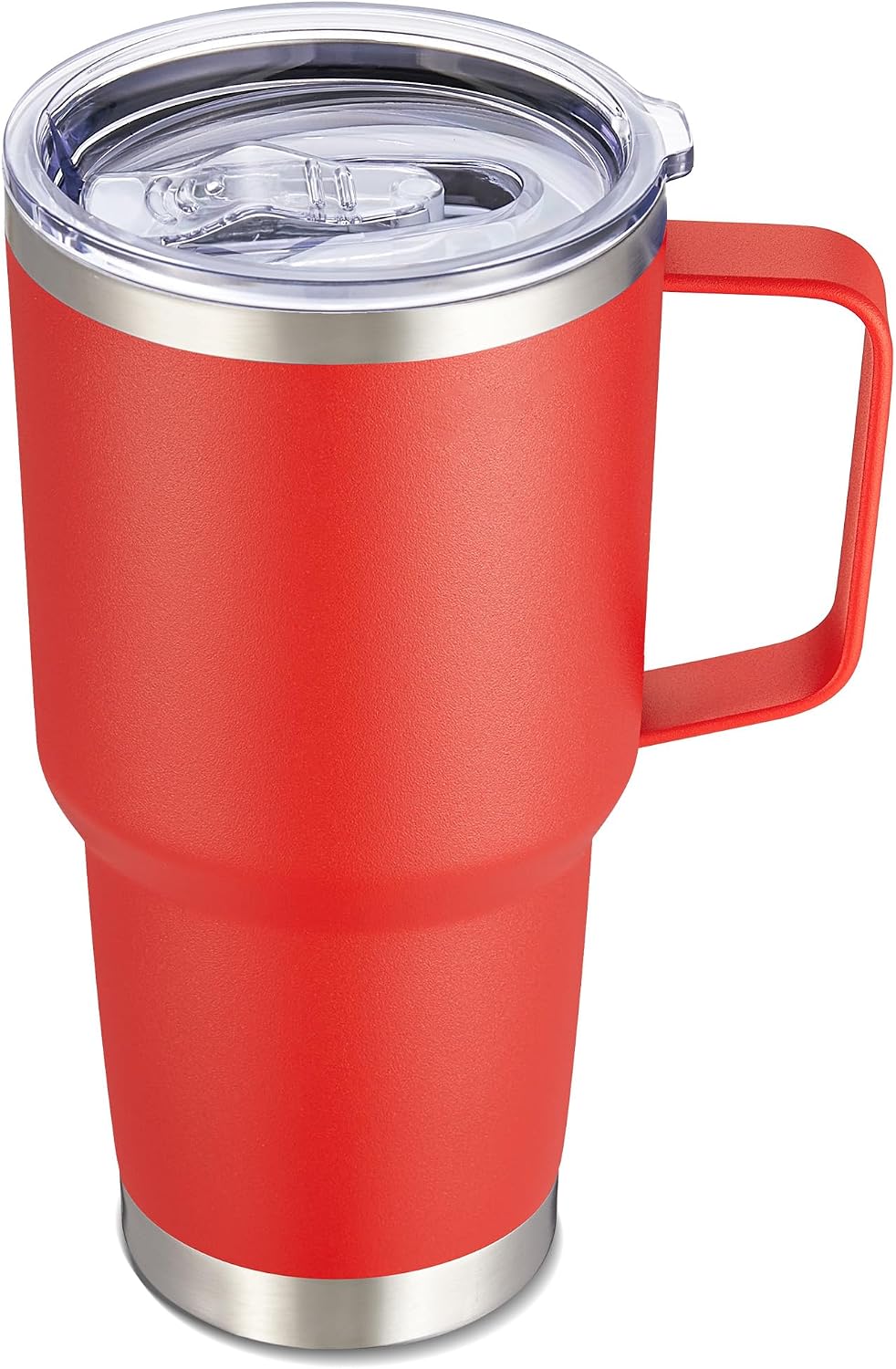 Cool Yoleb Vaso de 30 onzas con asa y tapa, vasos de acero inoxidab...