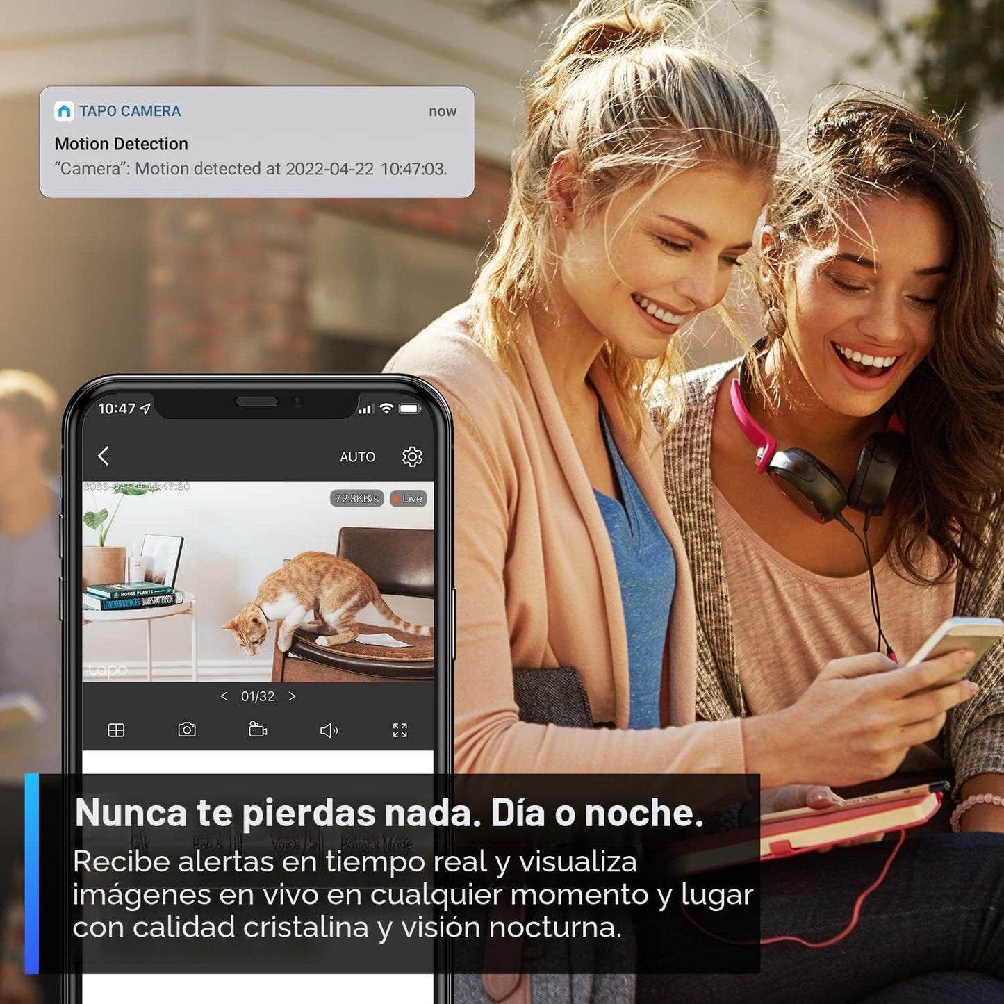 Tapo Cámara de seguridad 2K para monitor de bebé, cámara para perro...