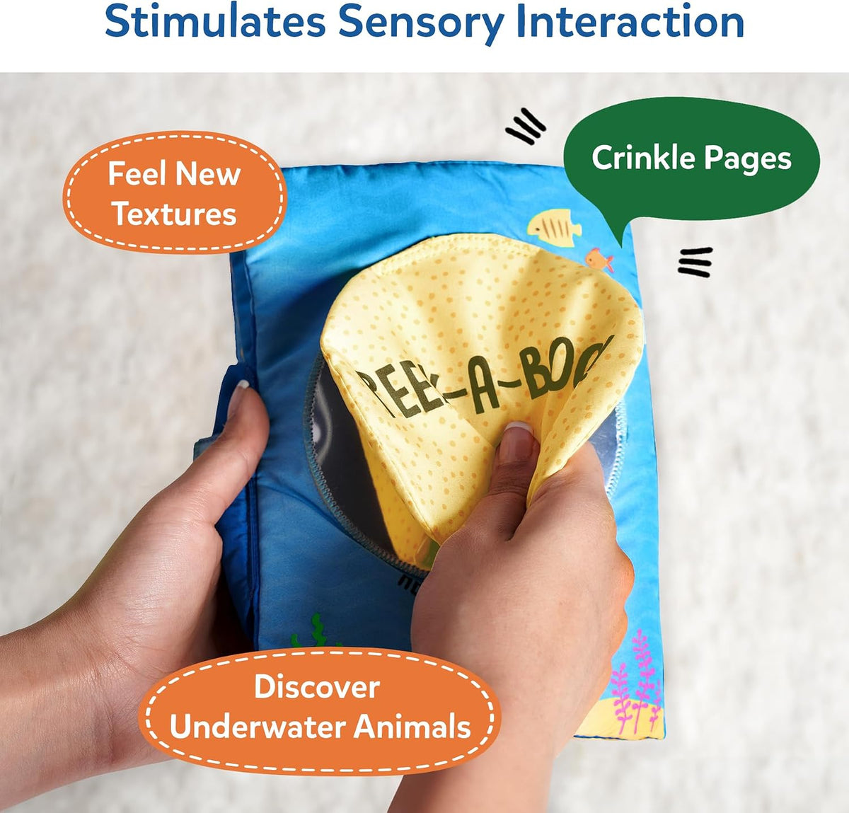 Skillmatics Peek-A-Boo - Libro de animales submarinos, libro de tel...
