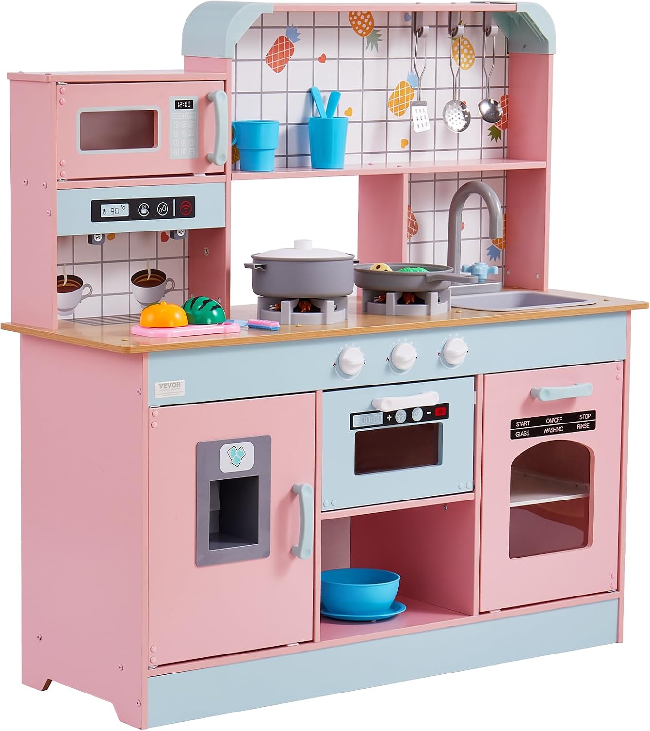 VEVOR Cocina de Juguete de Madera, Cocina de Juego para Niños con L...