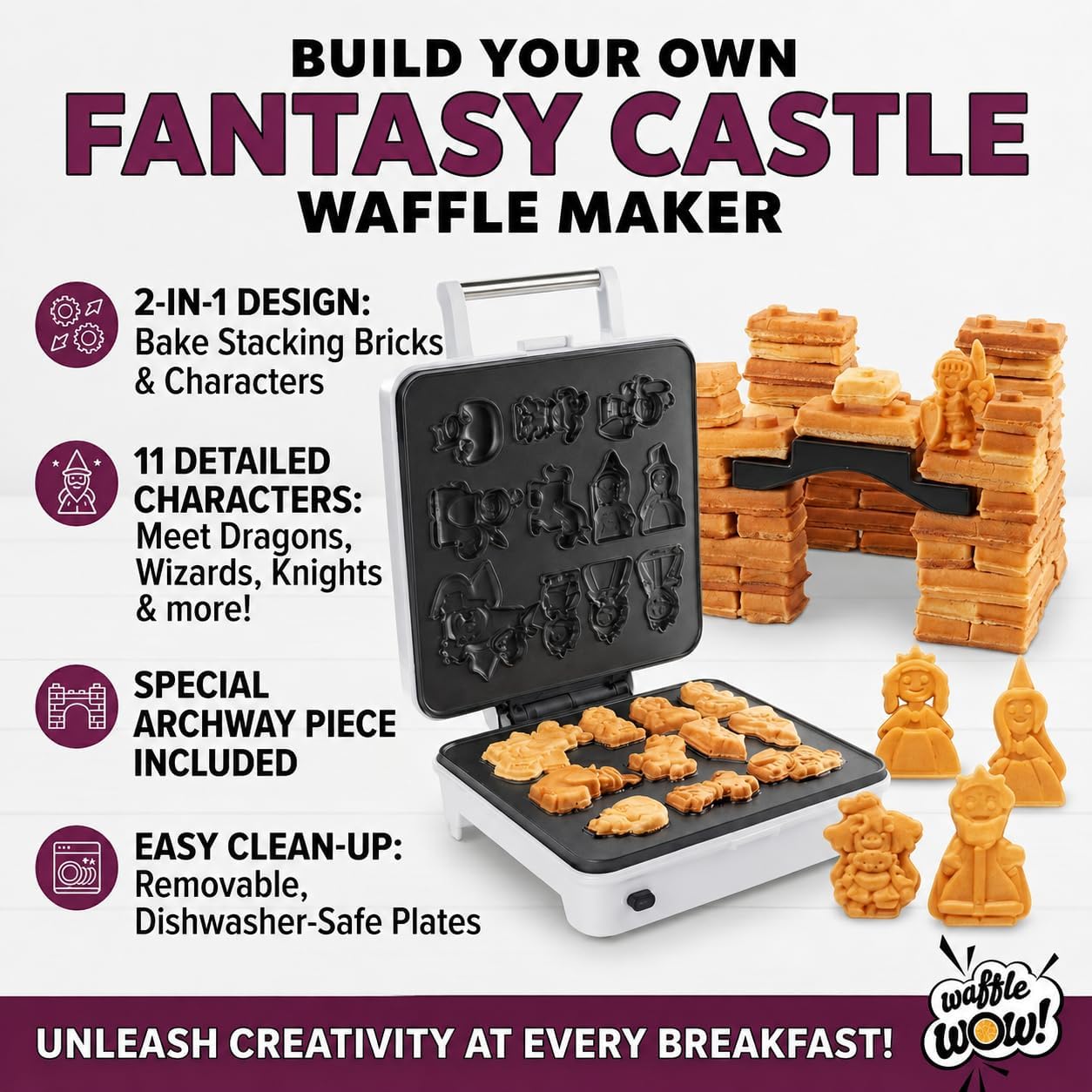 Fantasy Castle Waffle Maker, hornea y construye un castillo de gofr...