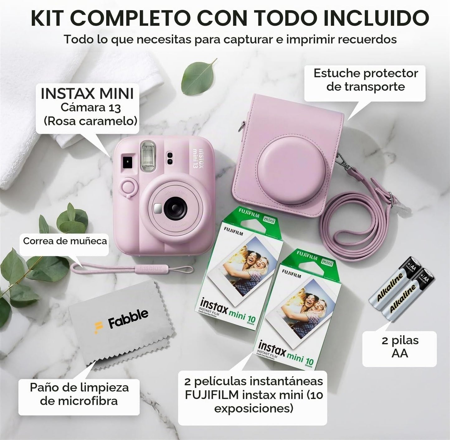 FUJIFILM INSTAX MINI 13 - Cámara de película instantánea color rosa...