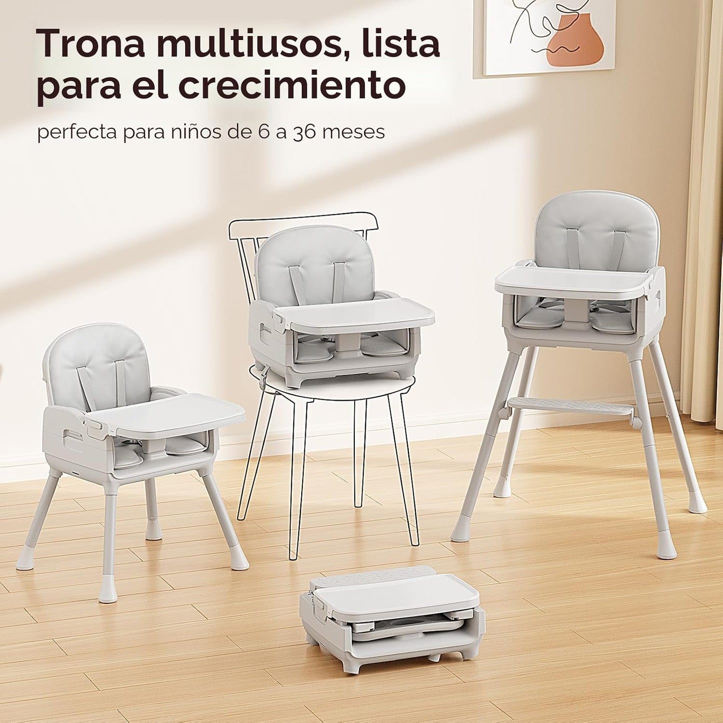 Obee Odee Silla Alta Portátil 3 en 1 para Bebés y Niños Pequeños, S...