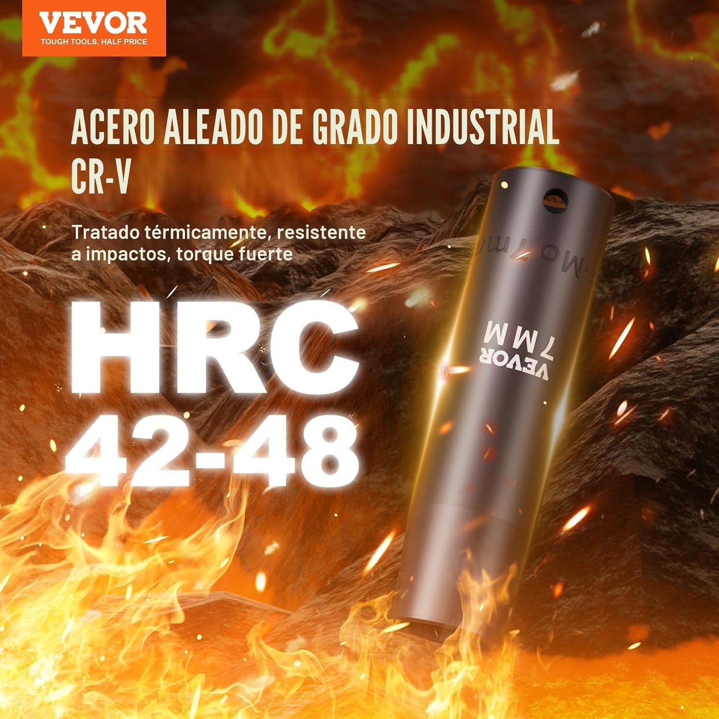Vevor - Juego de 1\/2 pulgada de llaves de impacto de 65 piezas SAE...